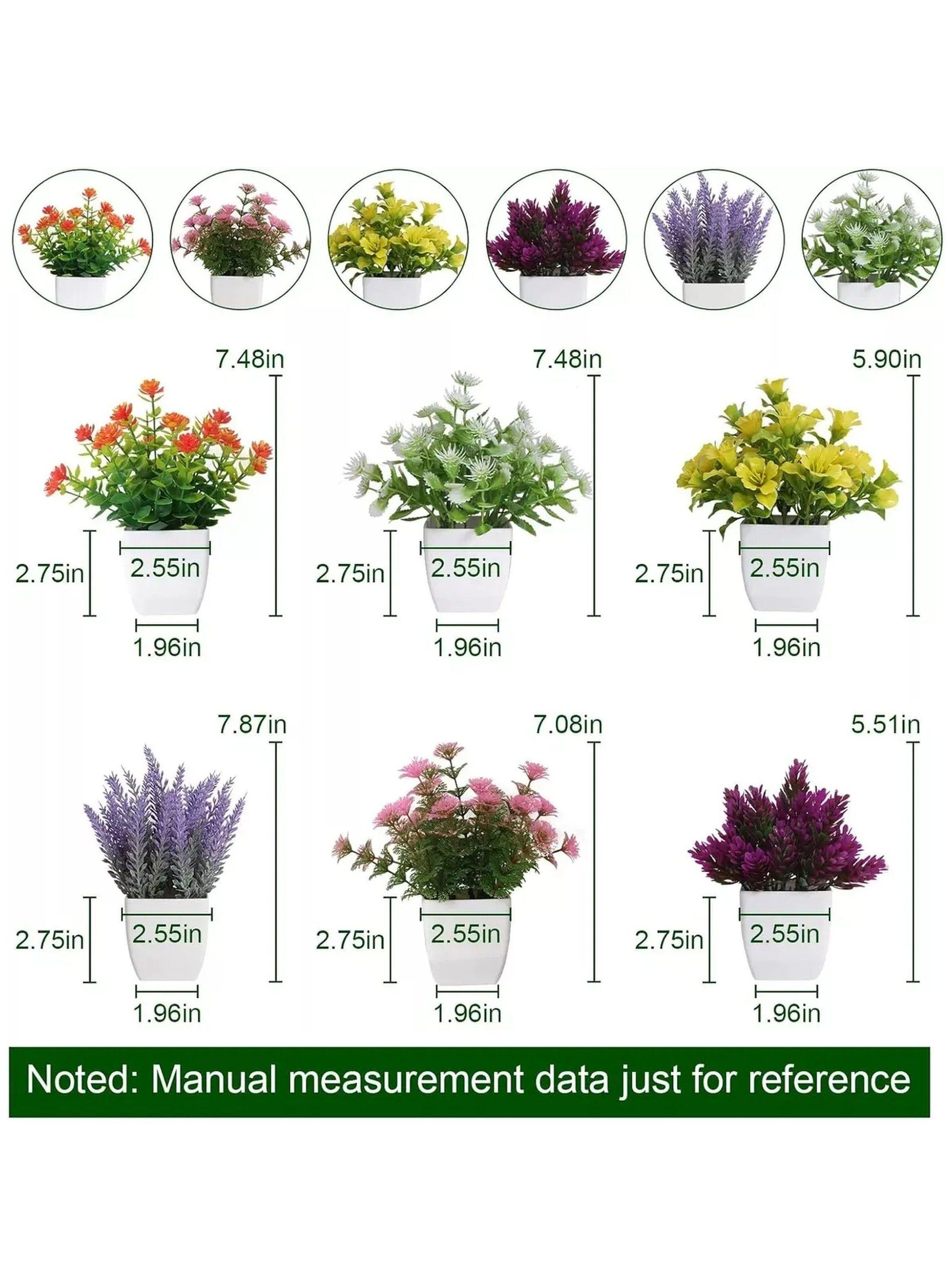 Set de Plantas Artificiales en Macetas 6 Piezas Decorativas-2