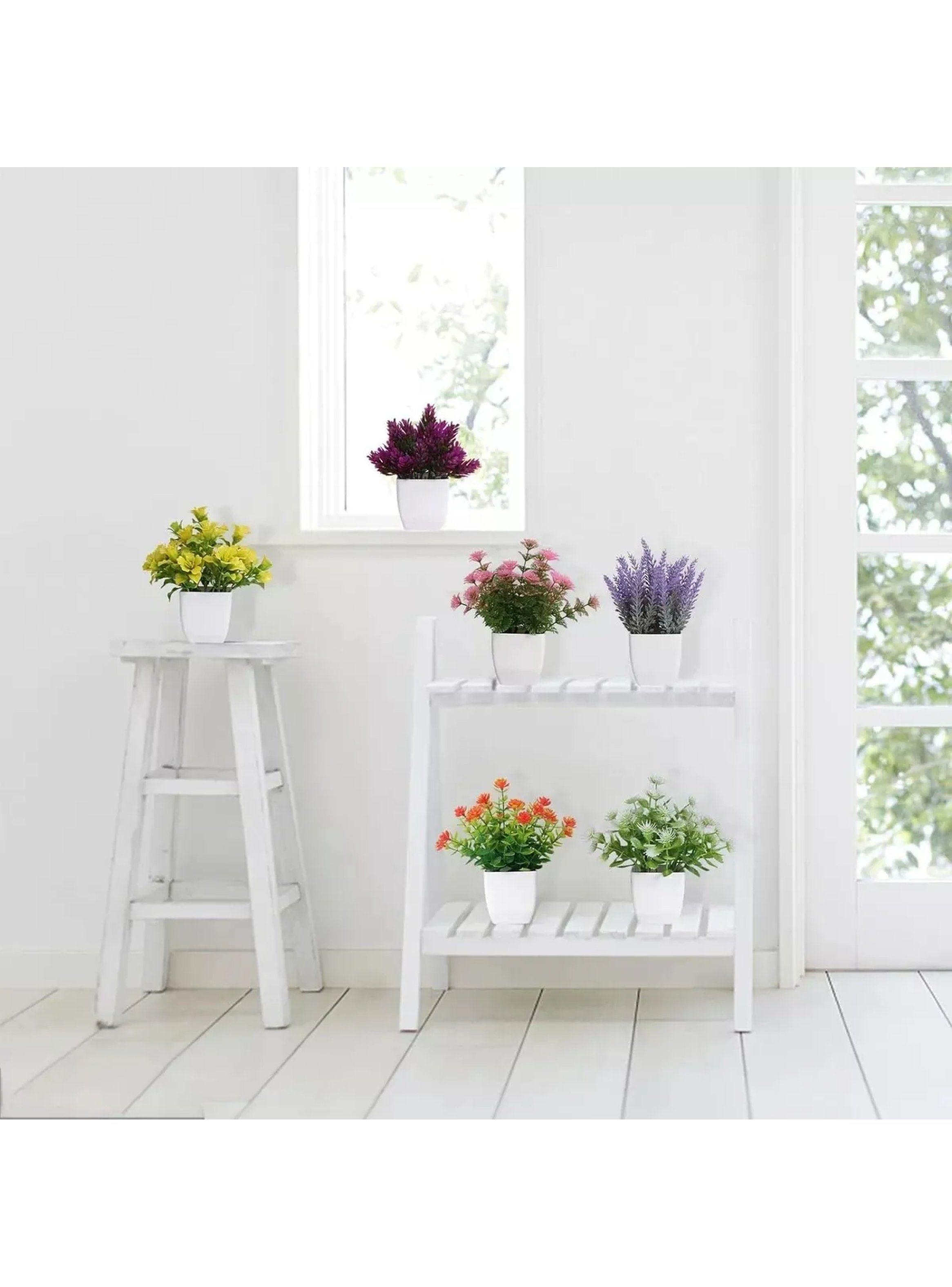 Set de Plantas Artificiales en Macetas 6 Piezas Decorativas-3