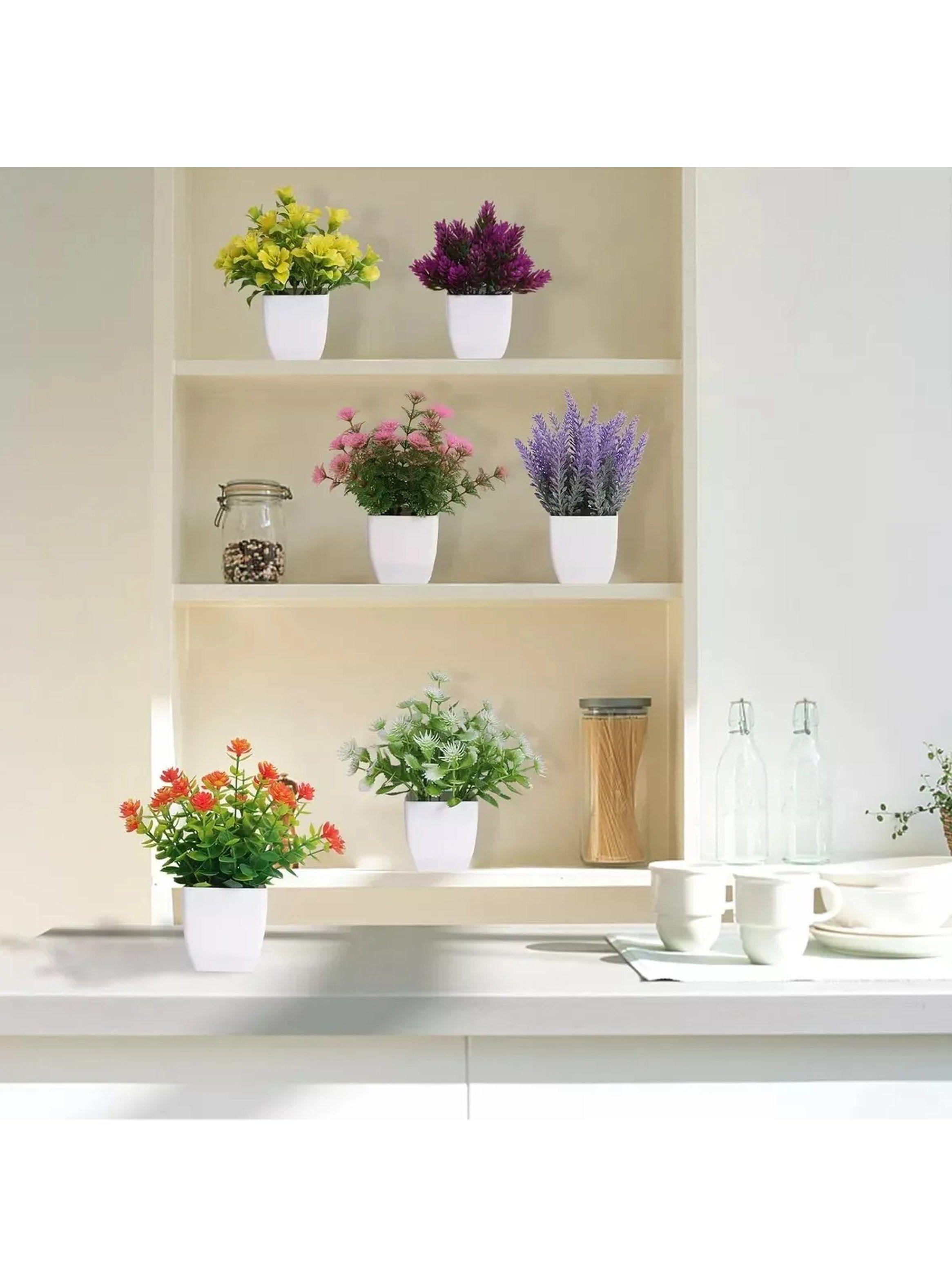 Set de Plantas Artificiales en Macetas 6 Piezas Decorativas-4