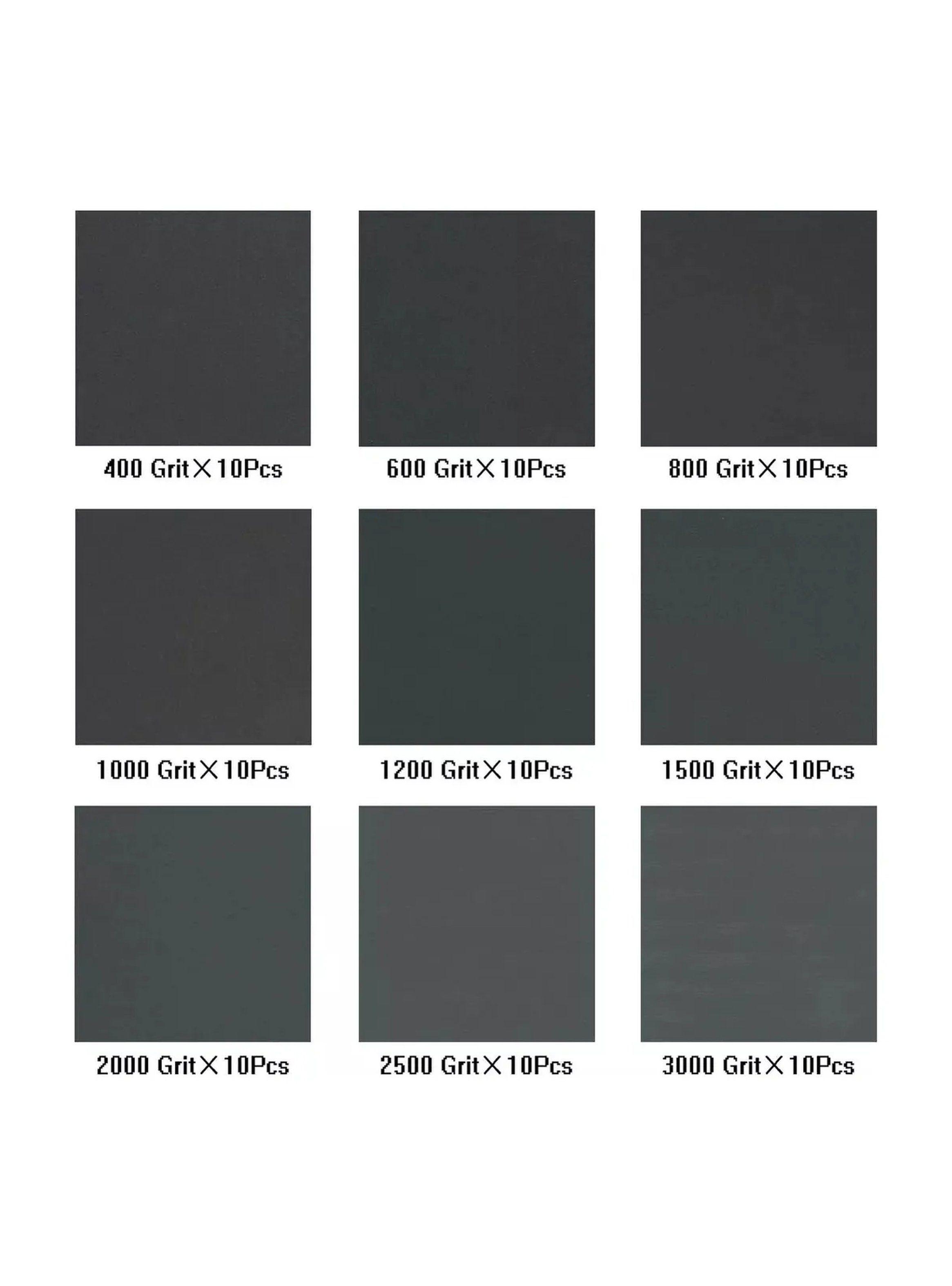 Juego de Papeles de Lija 400-3000 Grit con Bloque de Lijado | 90 Piezas-2