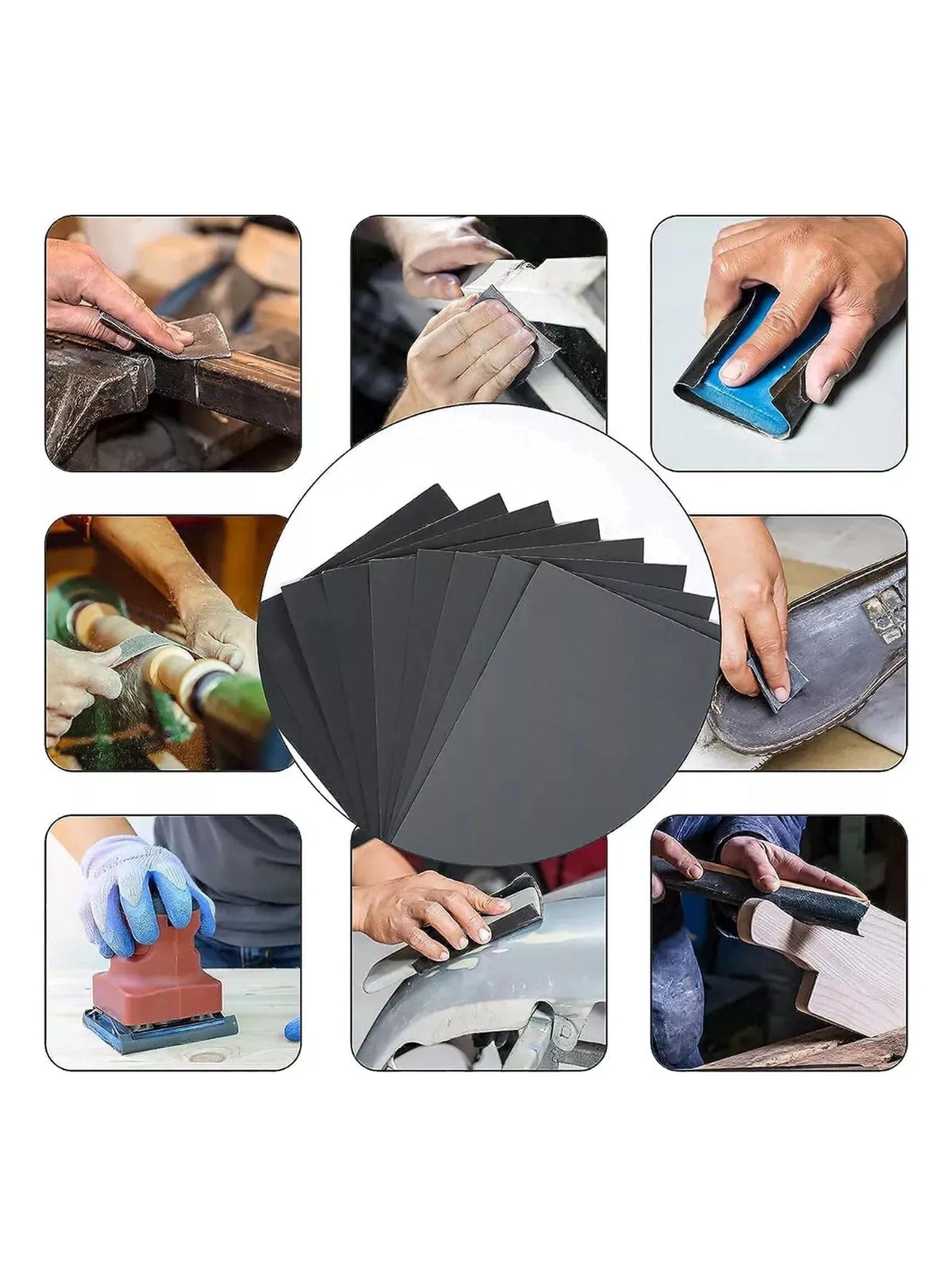 Juego de Papeles de Lija 400-3000 Grit con Bloque de Lijado | 90 Piezas-9