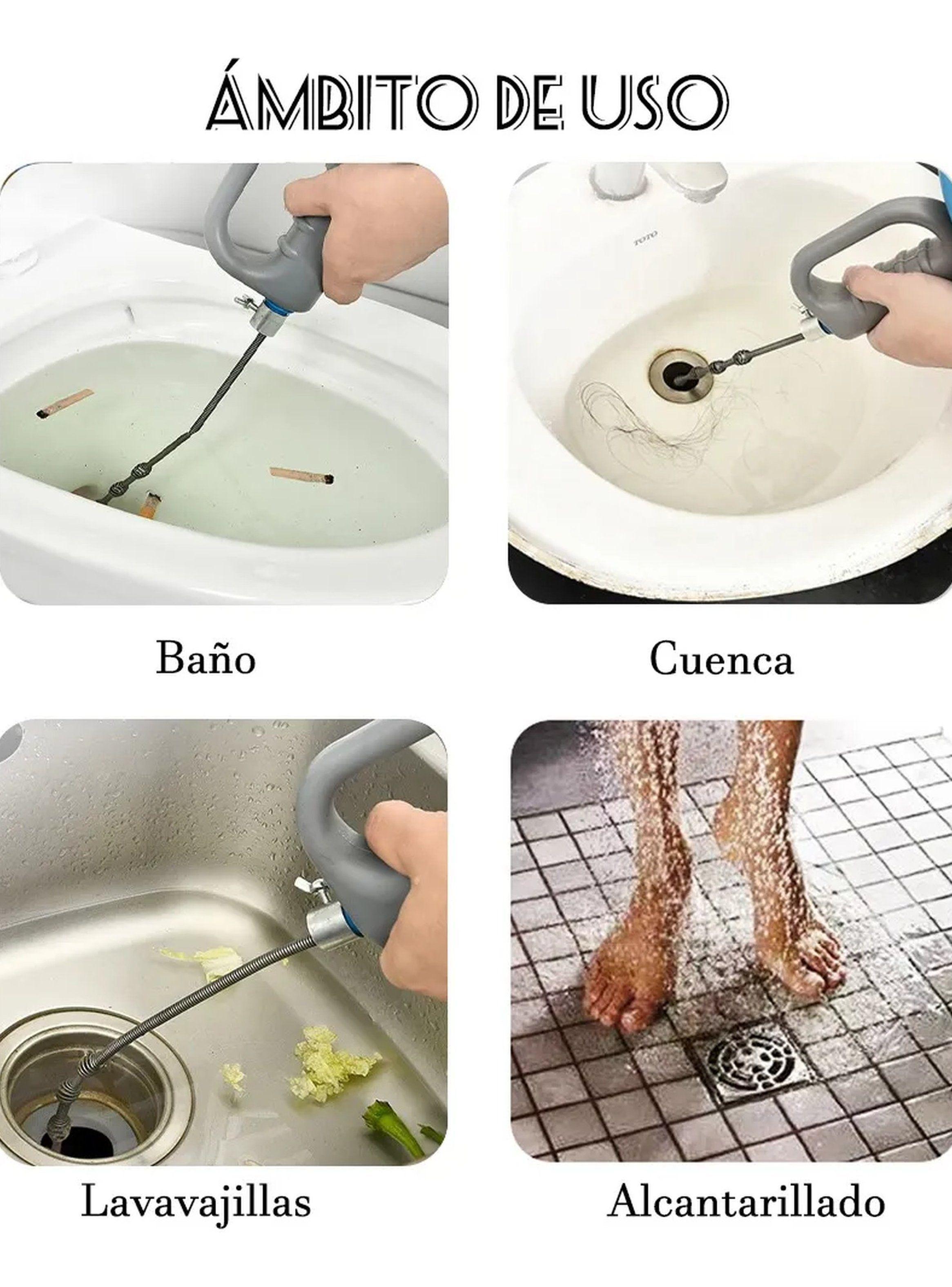 Limpiador de Tuberías Manual 10 Metros Antibloqueo-4