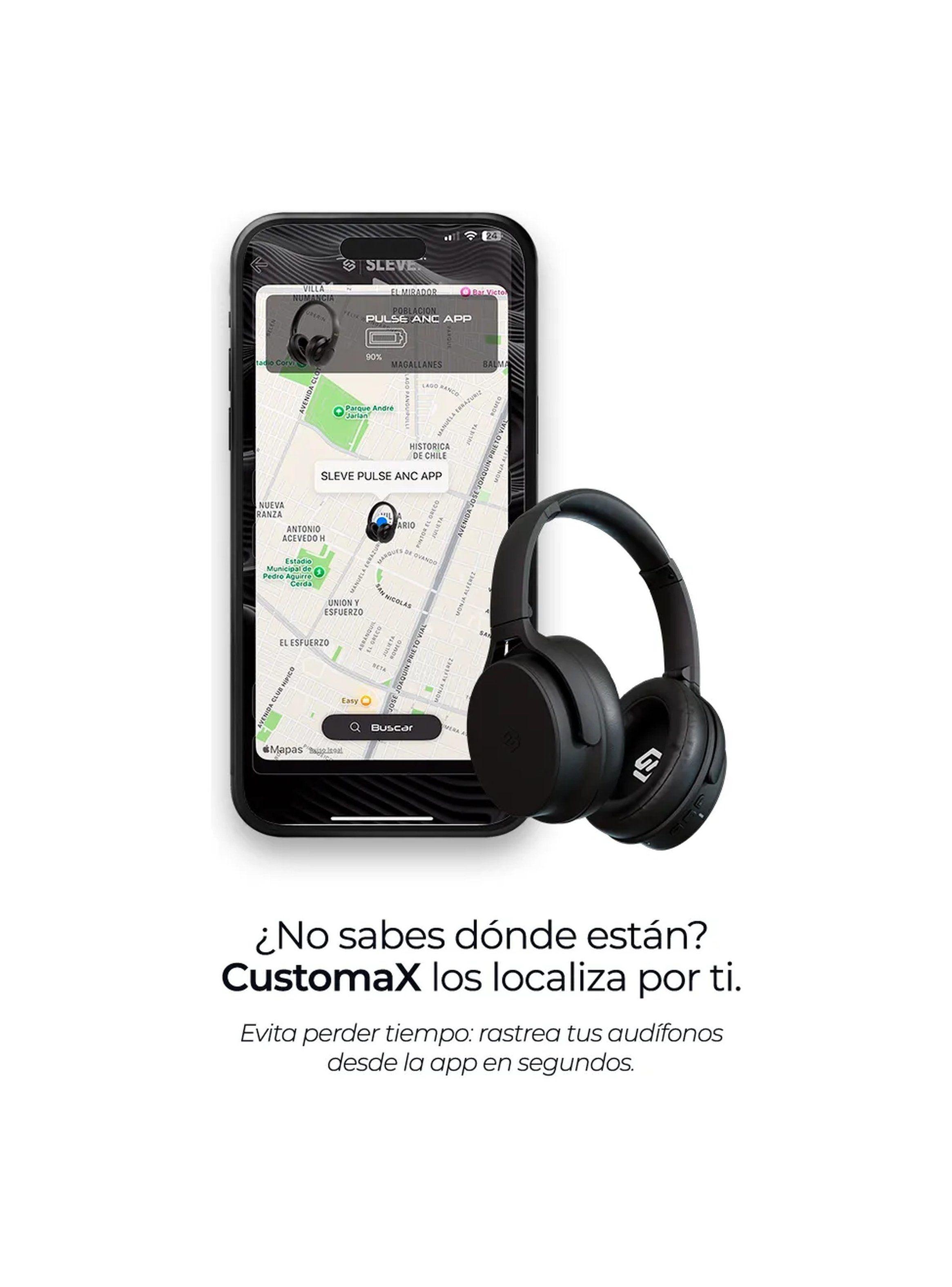 Audífonos Bluetooth de Cancelación de Ruido Personalizable Negro -3