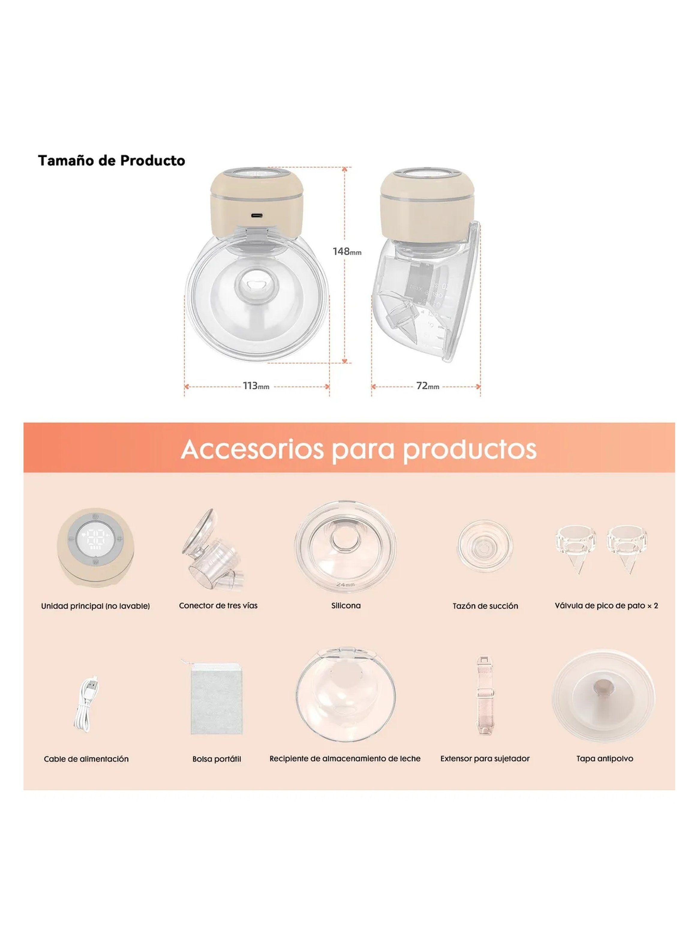 Extractor de Leche Eléctrico 180ml Pantalla LED 12 Niveles-3