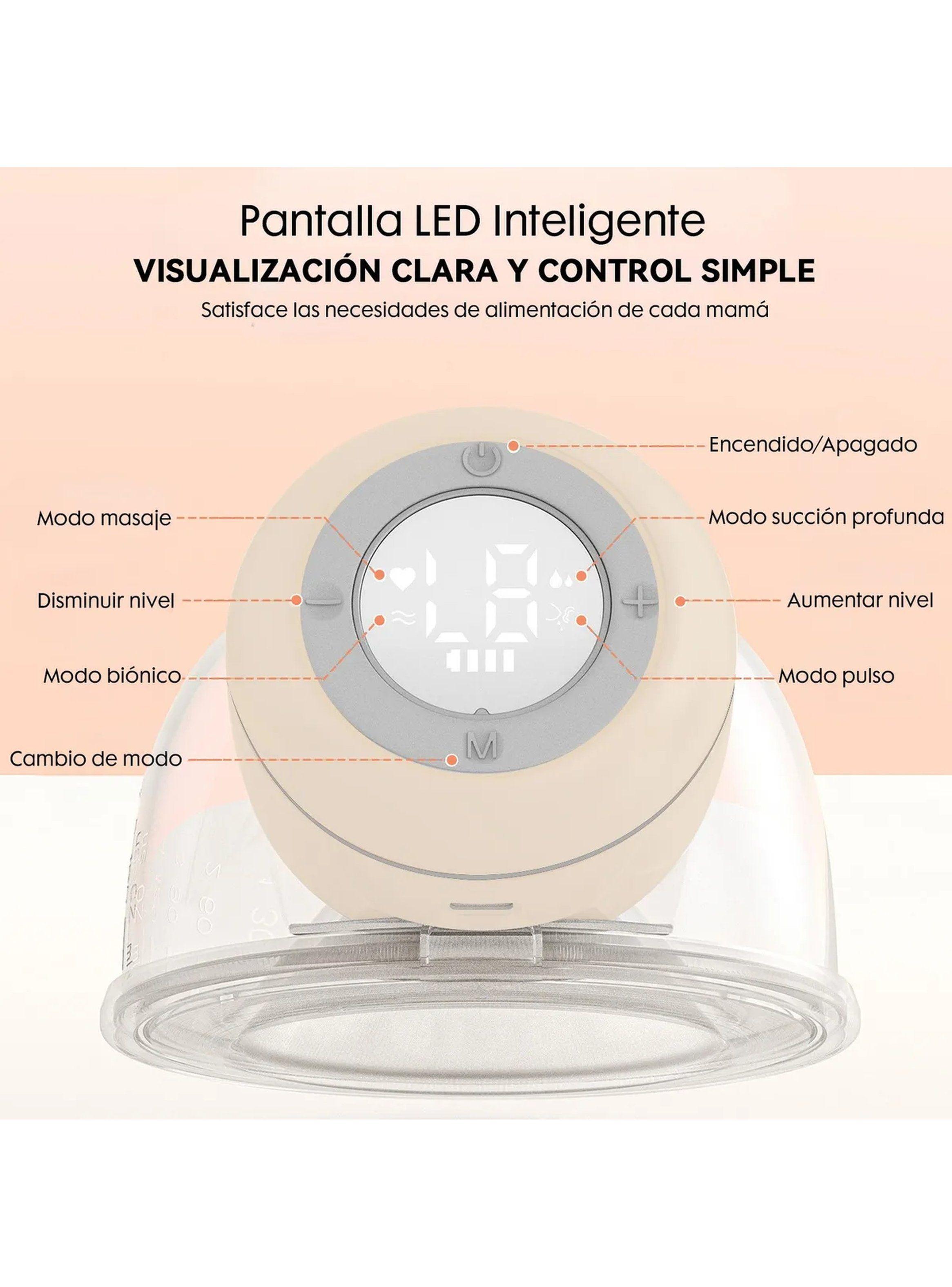Extractor de Leche Eléctrico 180ml Pantalla LED 12 Niveles-5