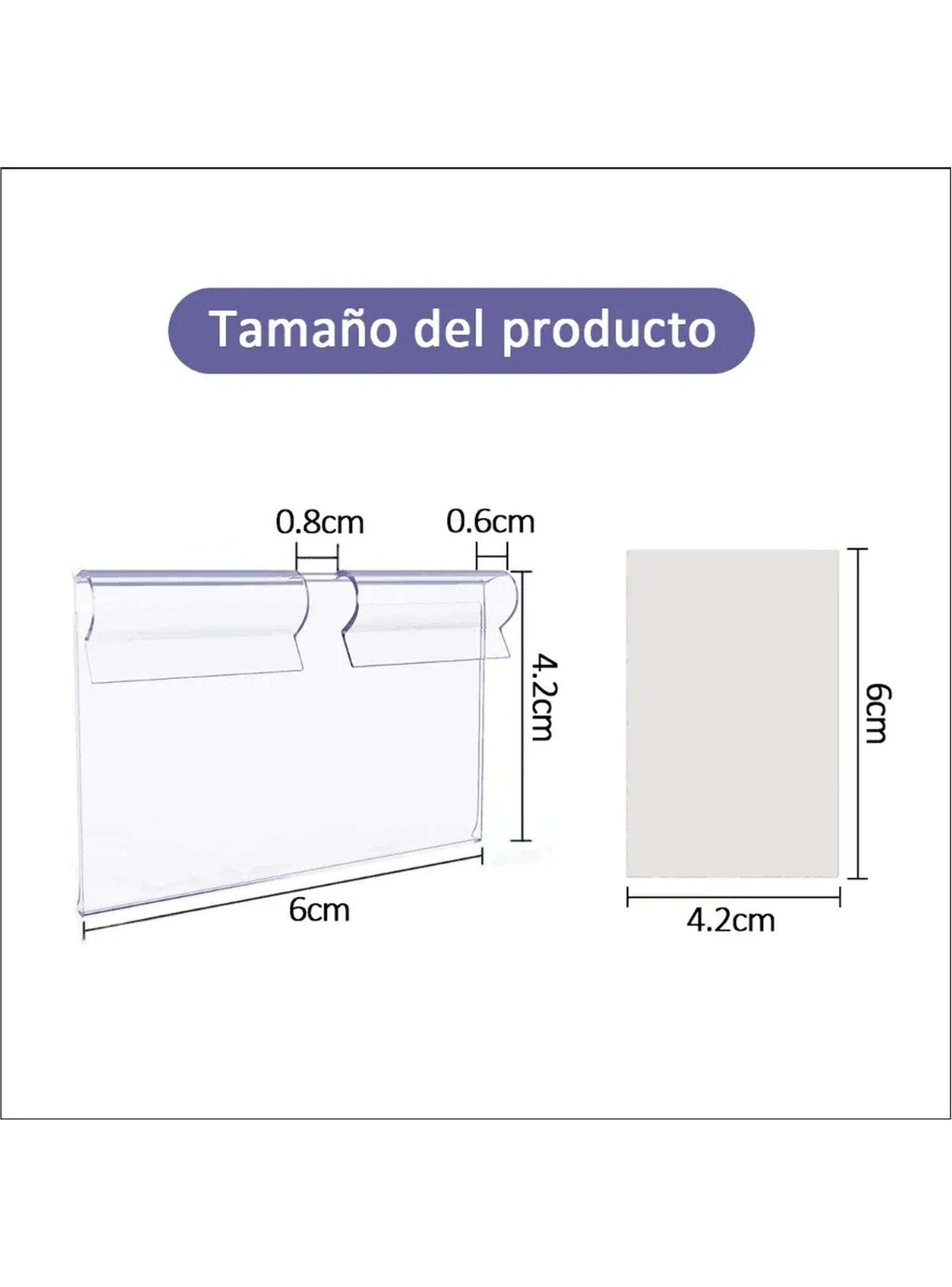 Etiquetas de Plástico Transparente PVC 6cm Rectangulares |-1