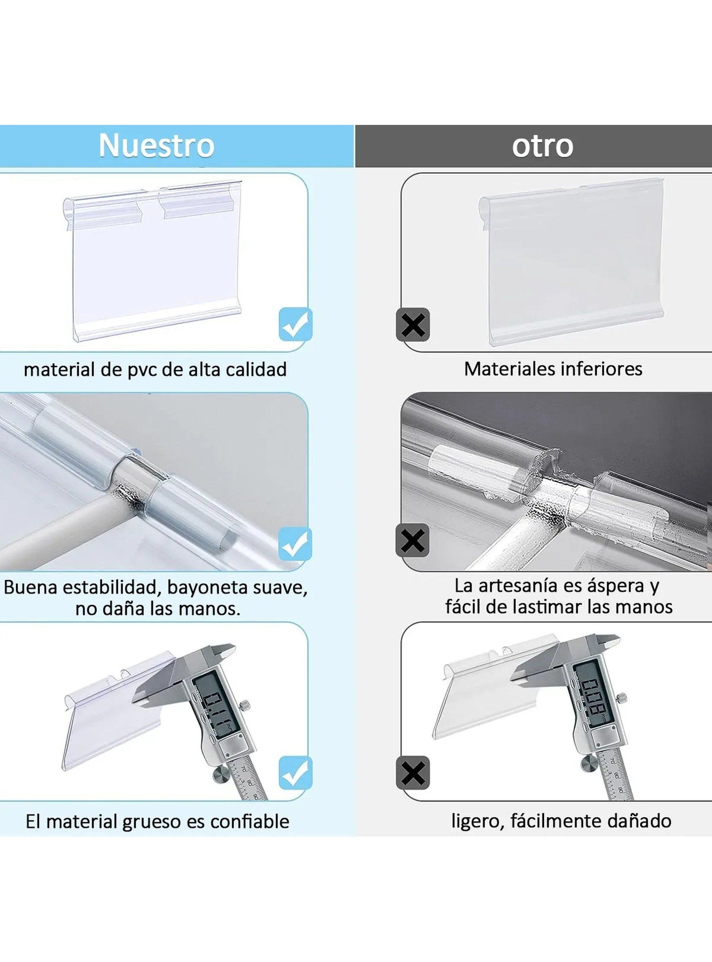 Etiquetas de Plástico Transparente PVC 6cm Rectangulares |-2