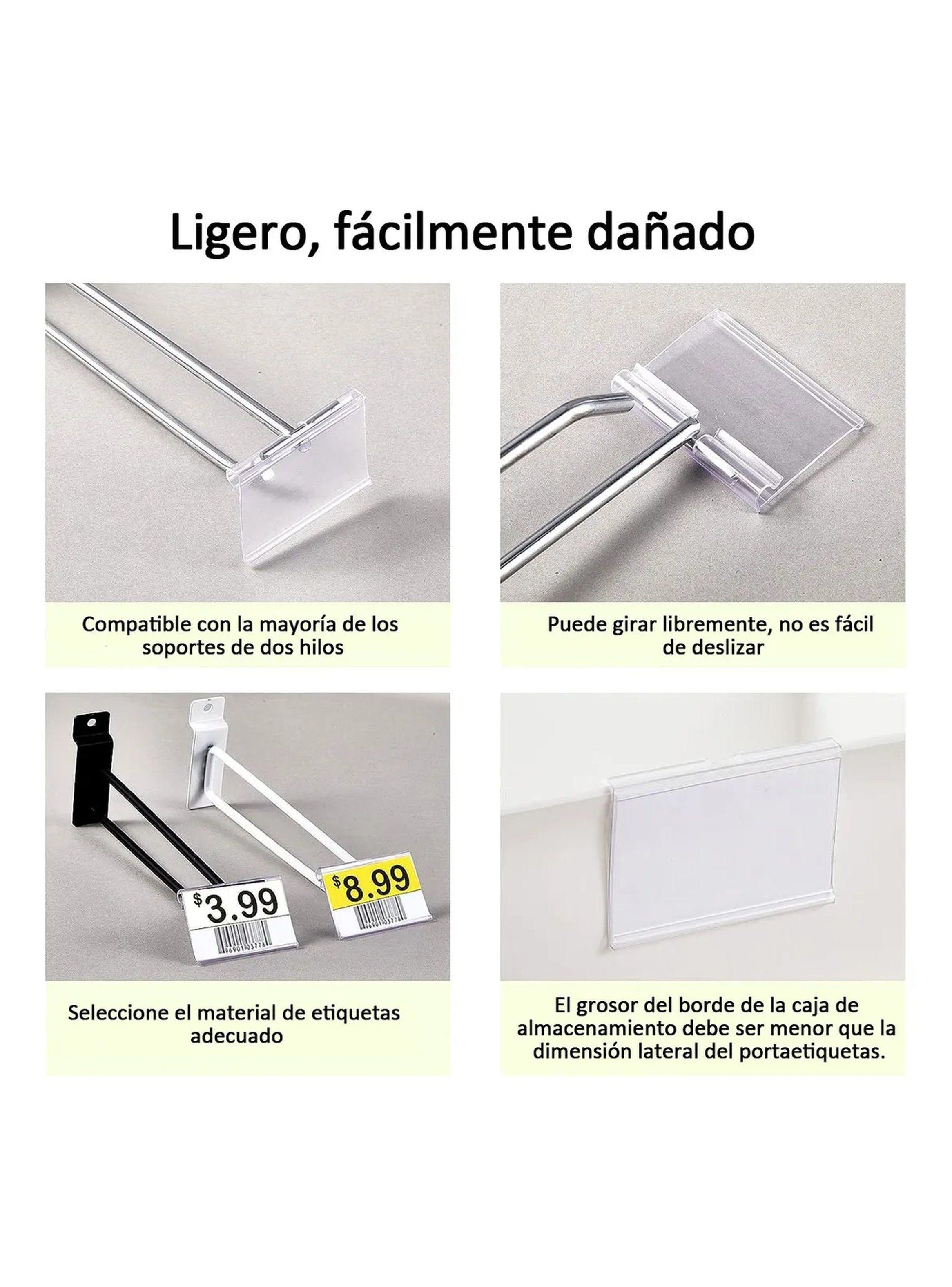 Etiquetas de Plástico Transparente PVC 6cm Rectangulares |-3