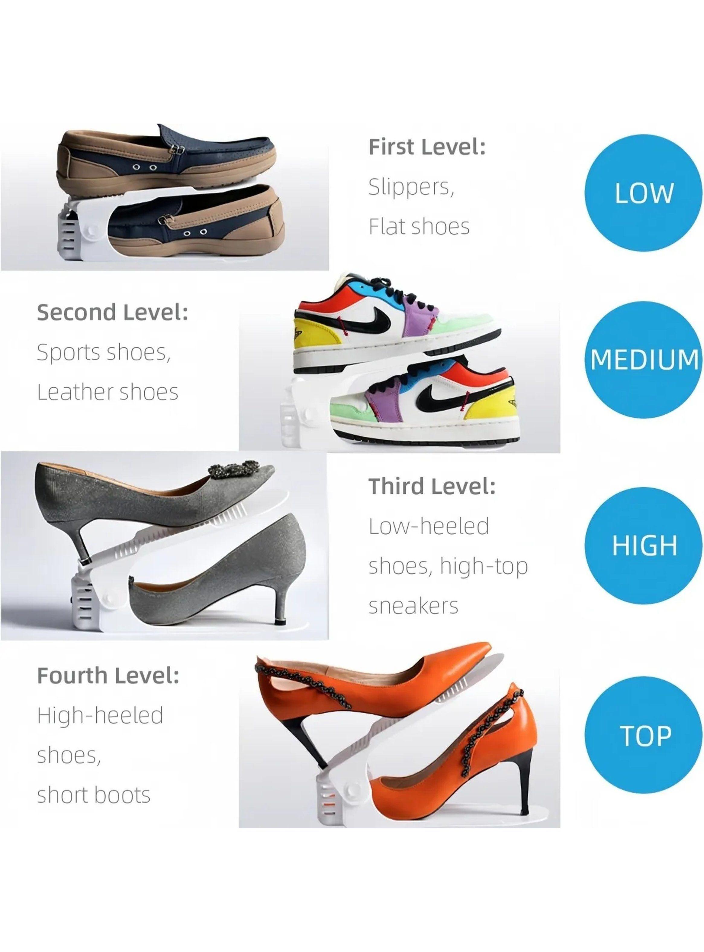 Organizador de Zapatos Ajustable Plástico Blanco 10 Unidades-1