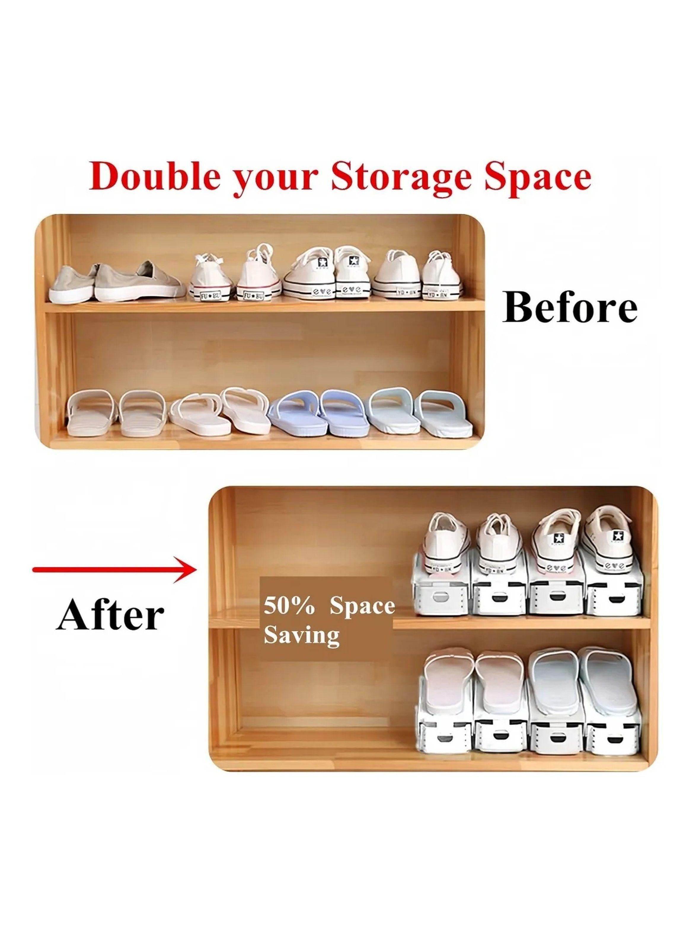 Organizador de Zapatos Ajustable Plástico Blanco 10 Unidades-2