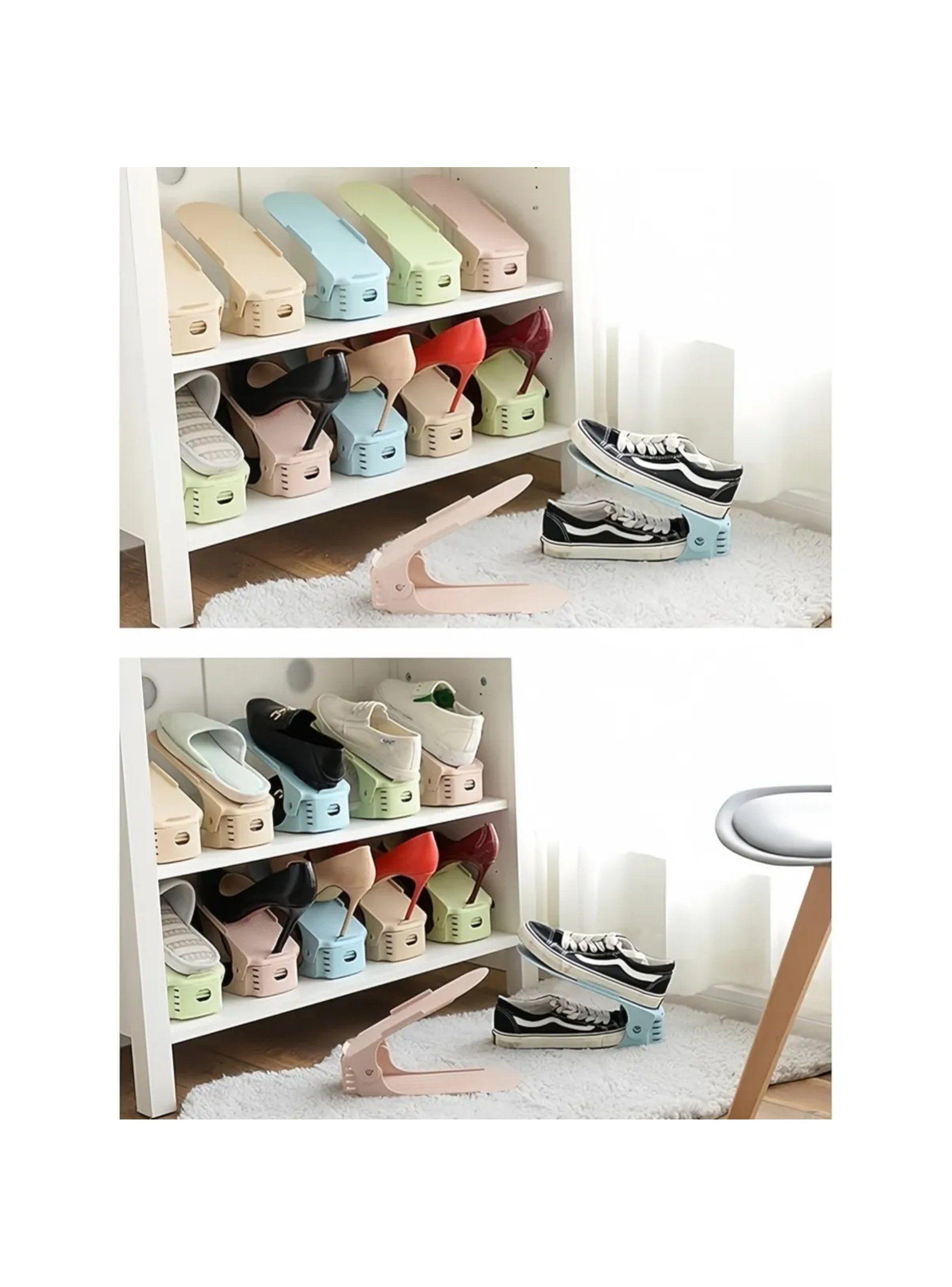 Organizador de Zapatos Ajustable Plástico Blanco 10 Unidades-4