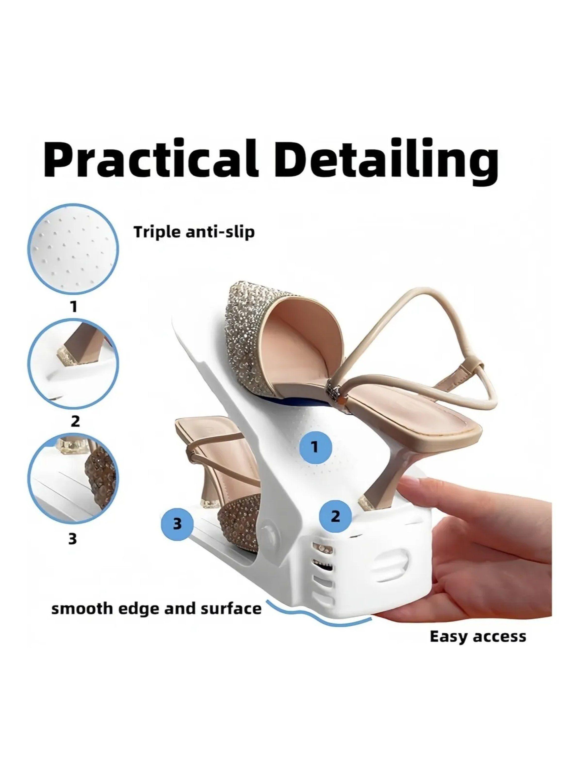 Organizador de Zapatos Ajustable Plástico Blanco 10 Unidades-6