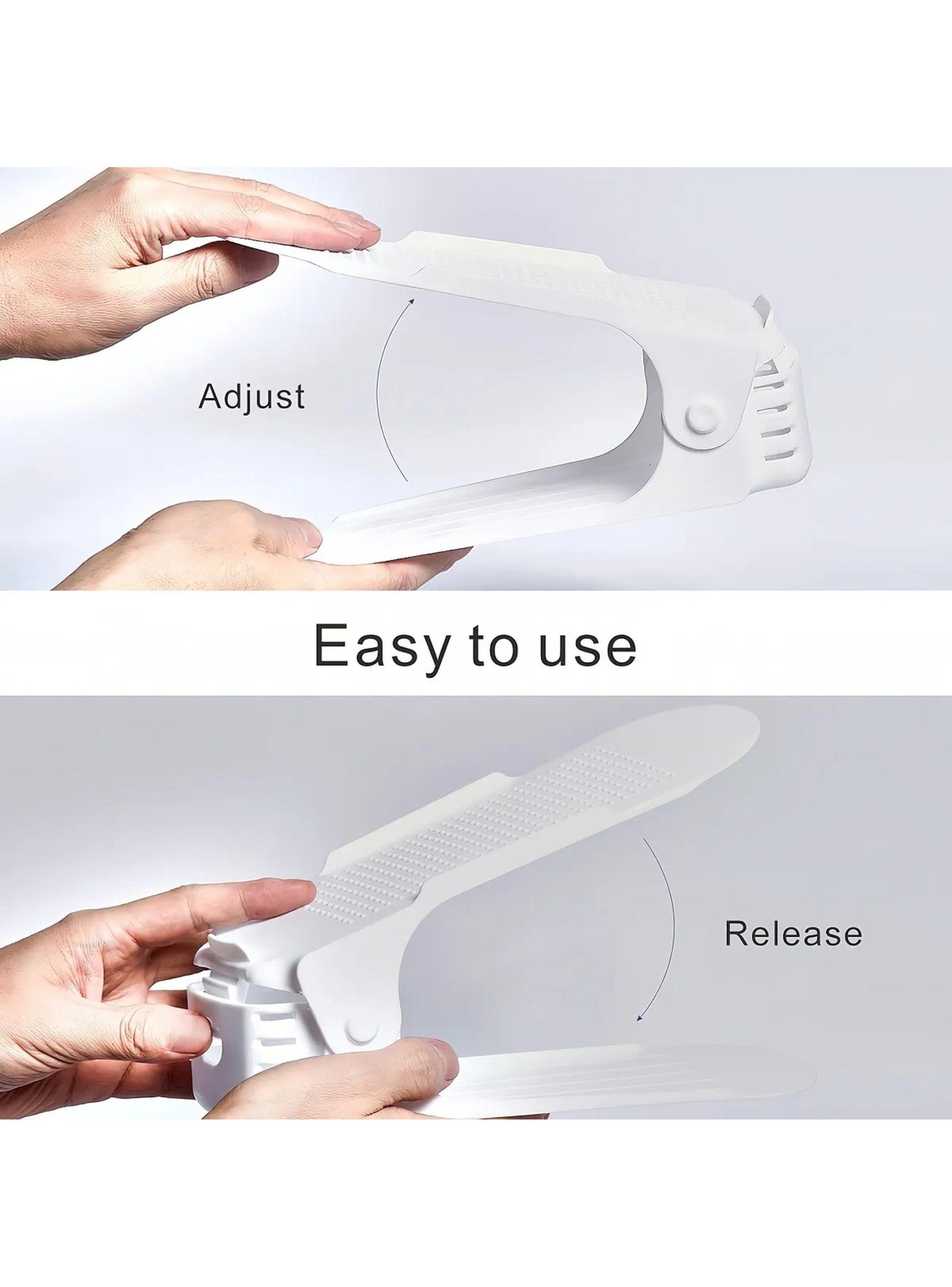 Organizador de Zapatos Ajustable Plástico Blanco 10 Unidades-7