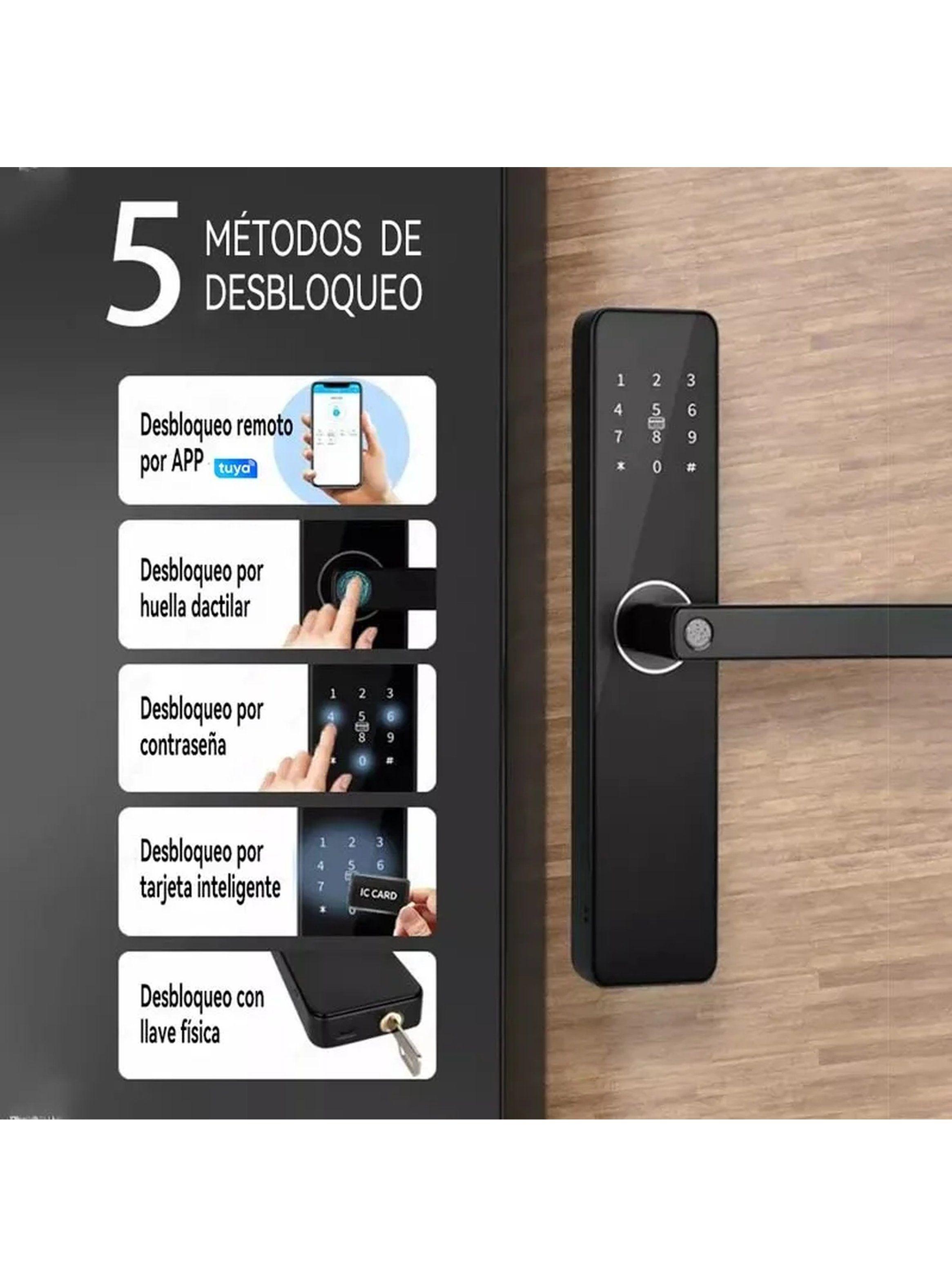 Cerradura Inteligente Digital Bluetooth Huella Dactilar Negro-1