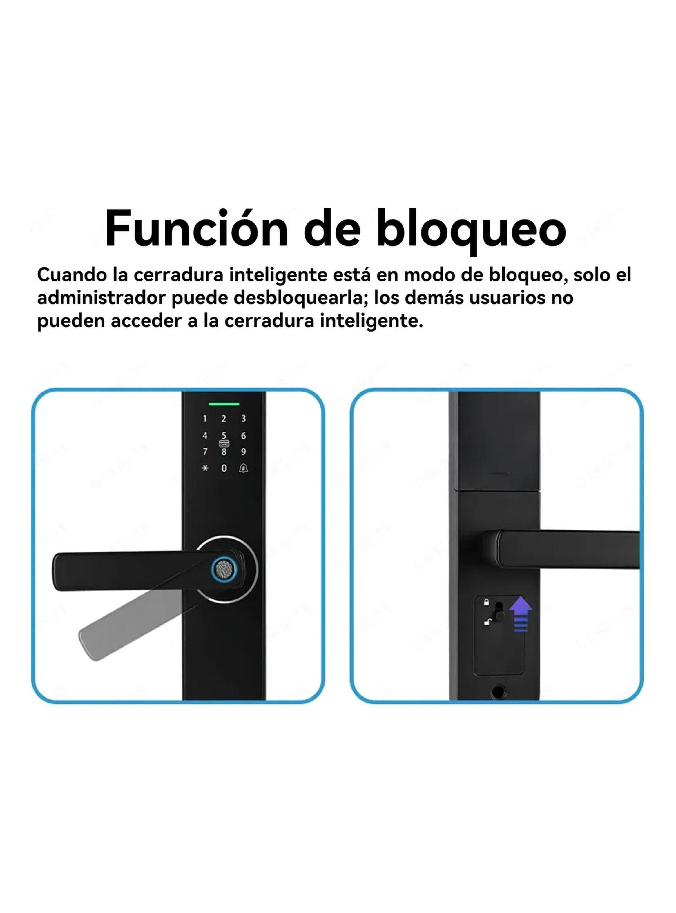 Cerradura Inteligente Digital Bluetooth Huella Dactilar Negro-4