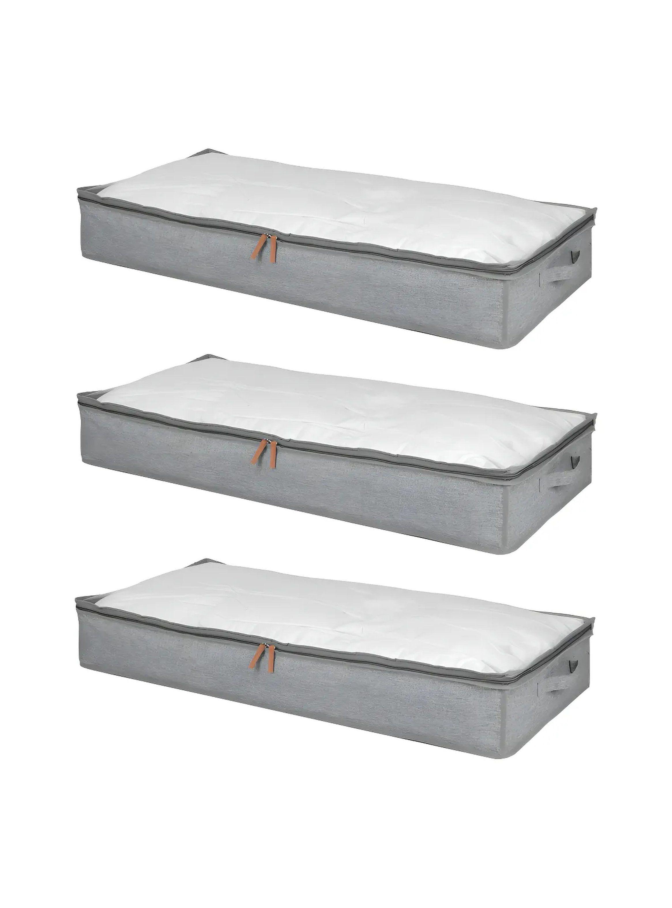Organizador de Ropa Tela Transpirable Tapa Transparente Set 3 Piezas-0