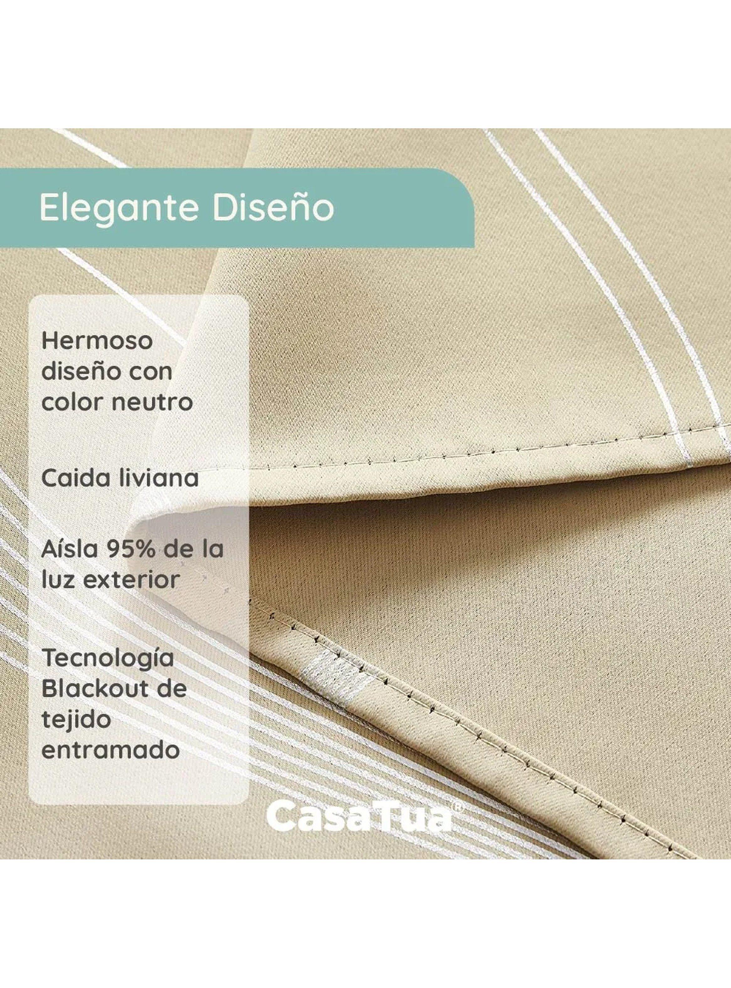 Cortinas Blackout Tejido Entramado Color Neutro-2