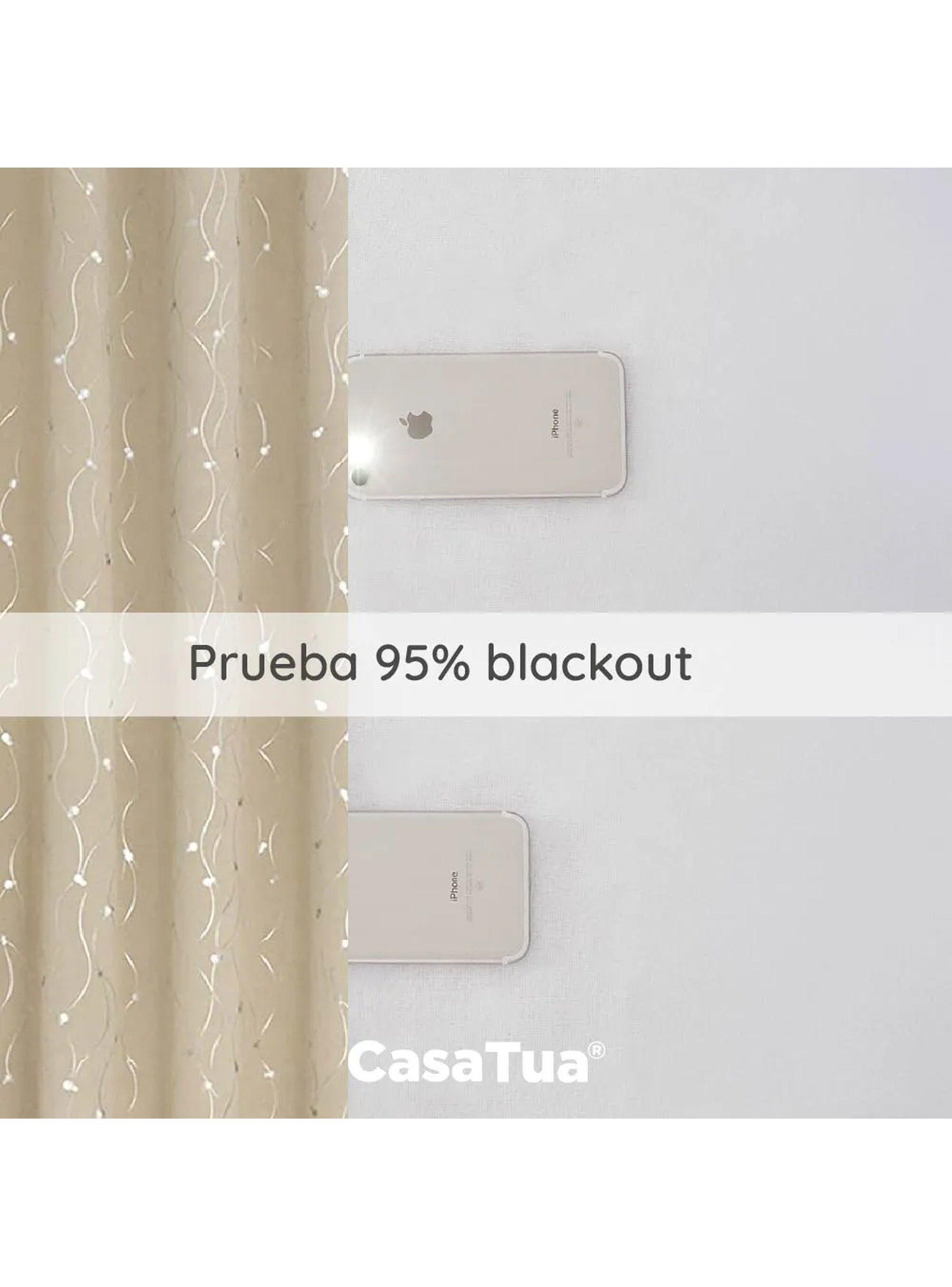 Cortinas Blackout Tejido Entramado Color Neutro-5