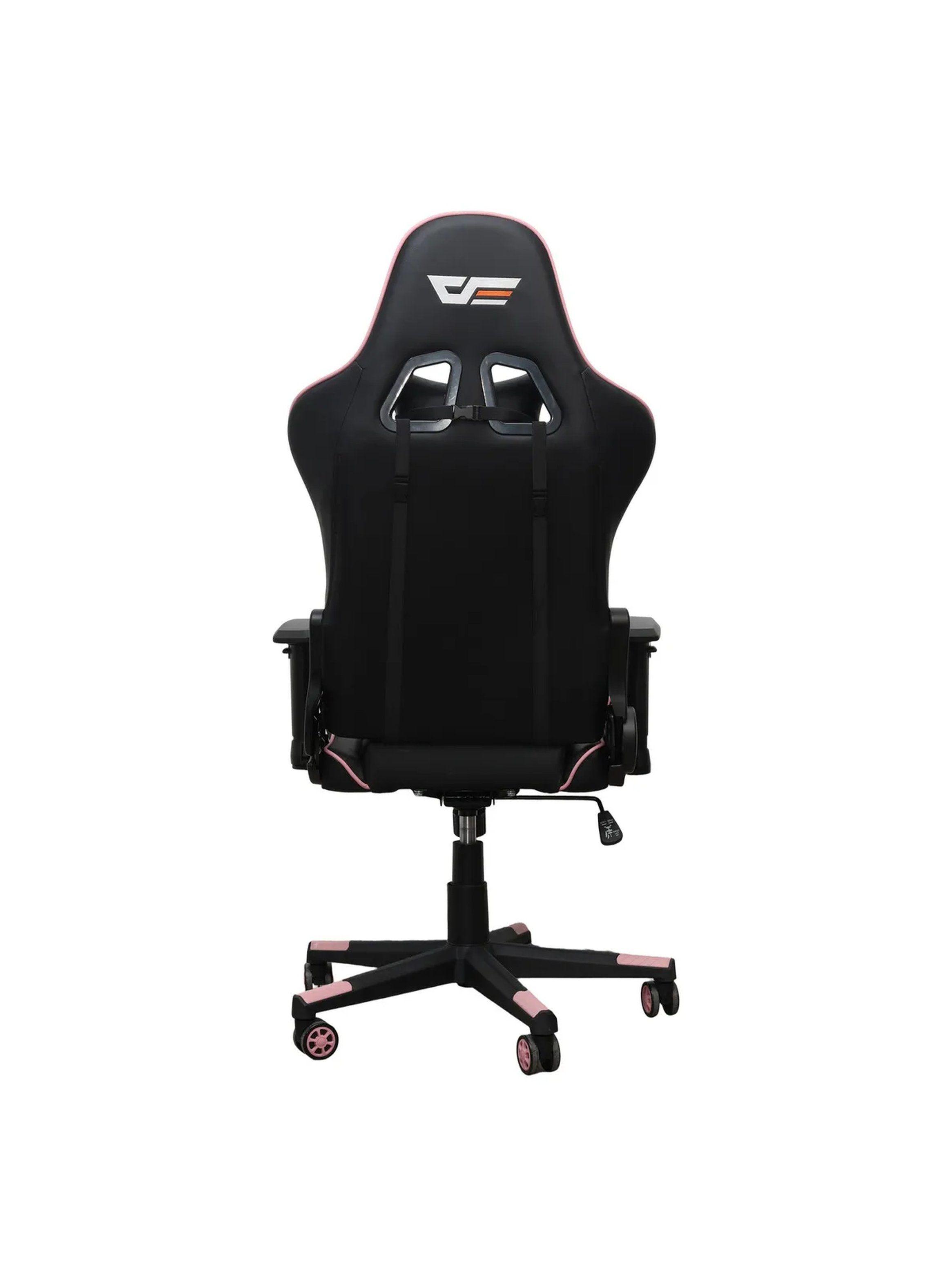 Silla Gamer Ergonómica Ajustable Rosa Y Negro-6