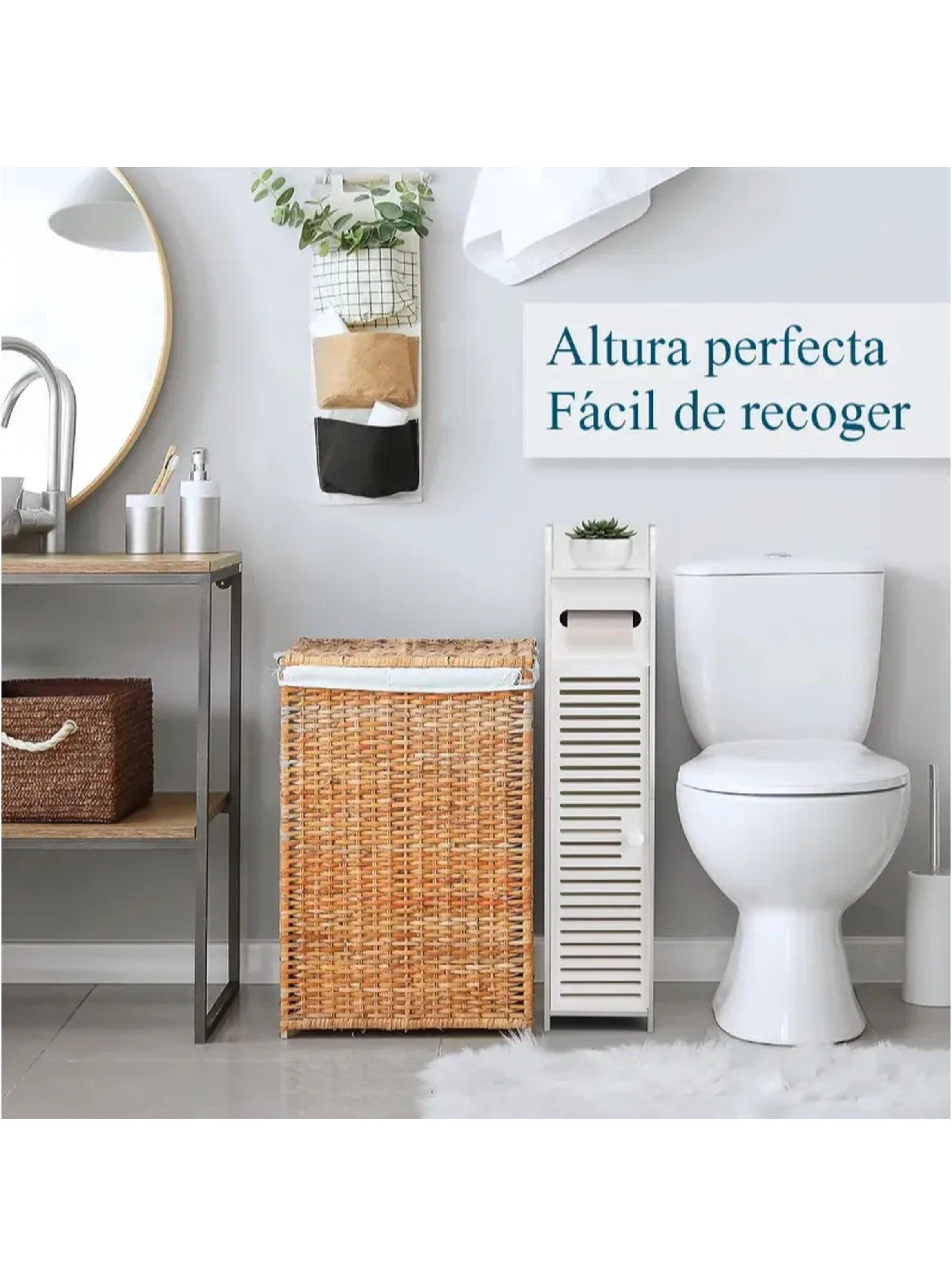 Estantería de Almacenamiento para Baño Plástica Blanca Compacta-2