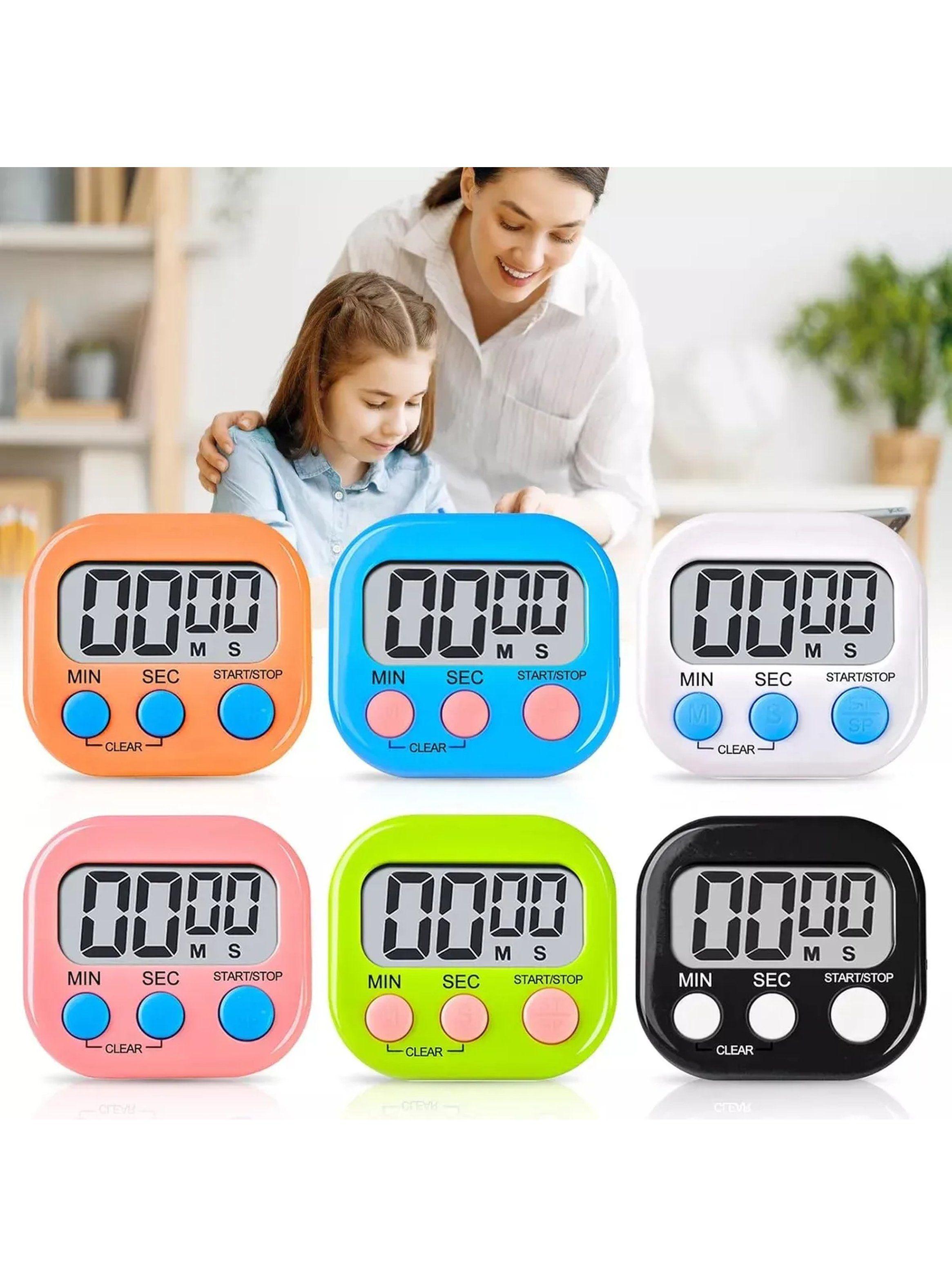 Temporizador Digital con Imán y Soporte 6 Piezas Multicolor-8