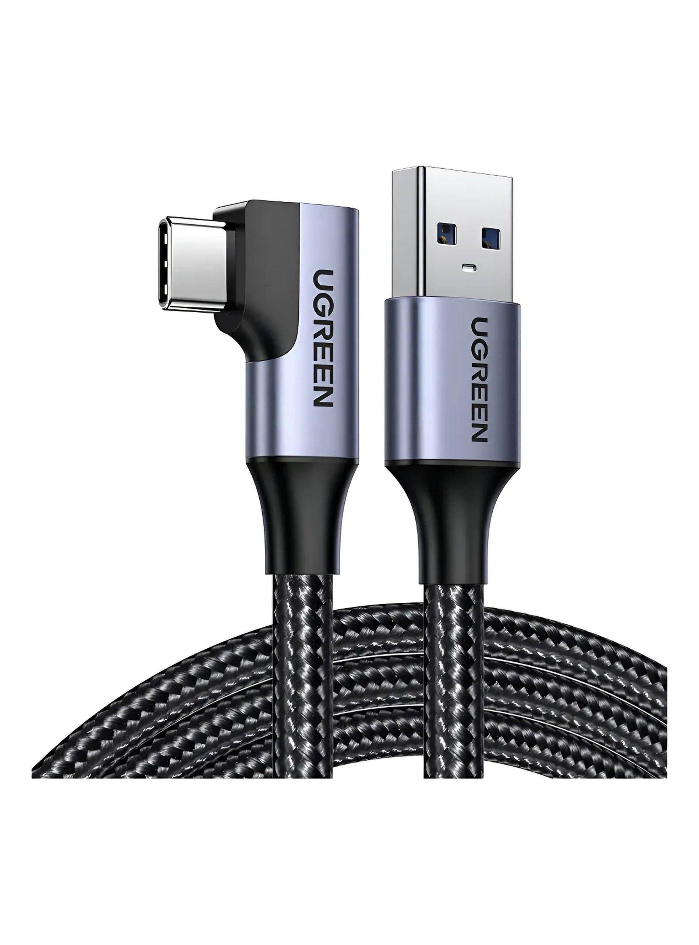 Cable USB-A a USB-C Trenzado Carga Rápida 90 Grados 1M-3