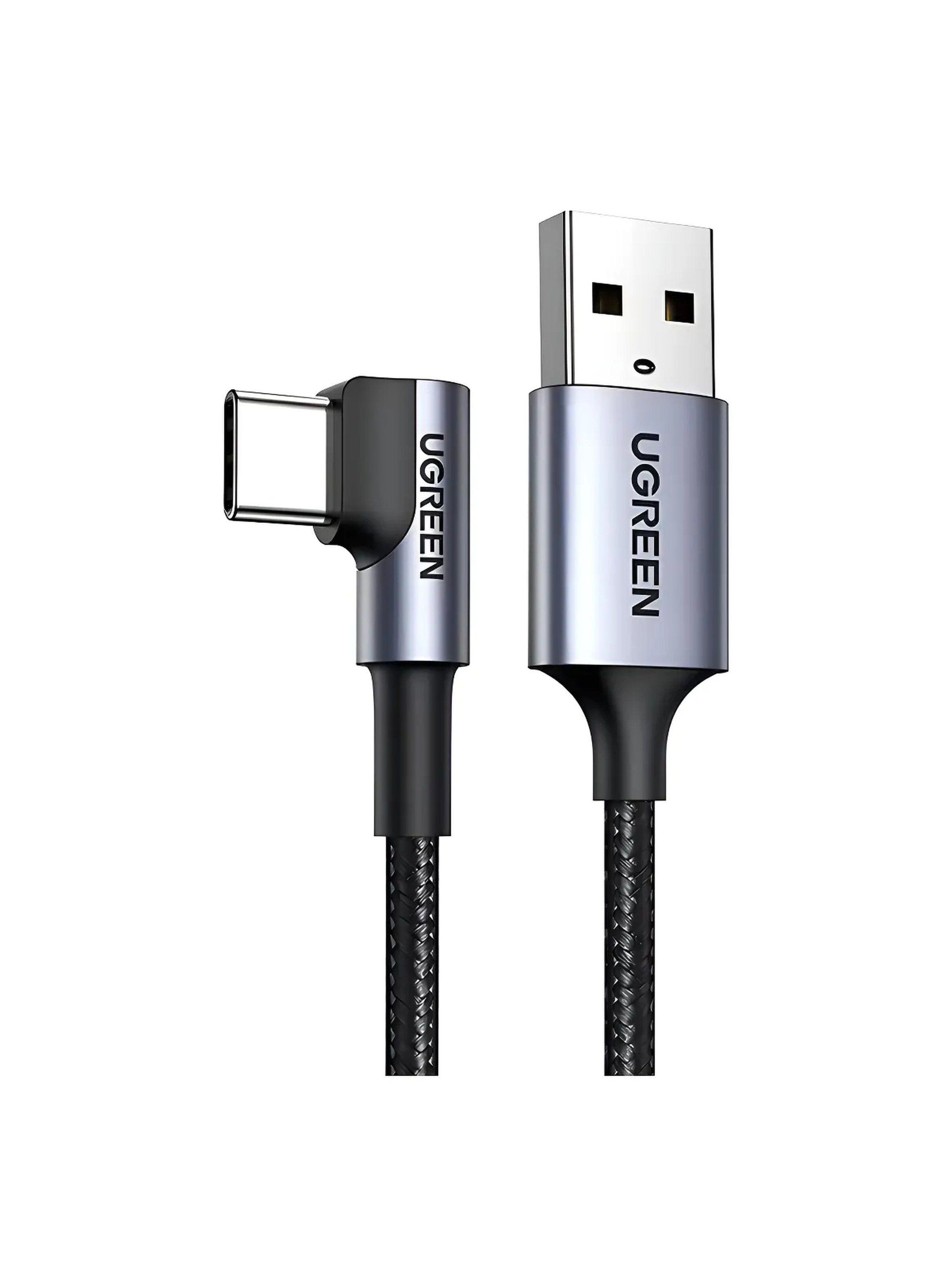Cable USB-A a USB-C Trenzado Carga Rápida 90 Grados 1M-6
