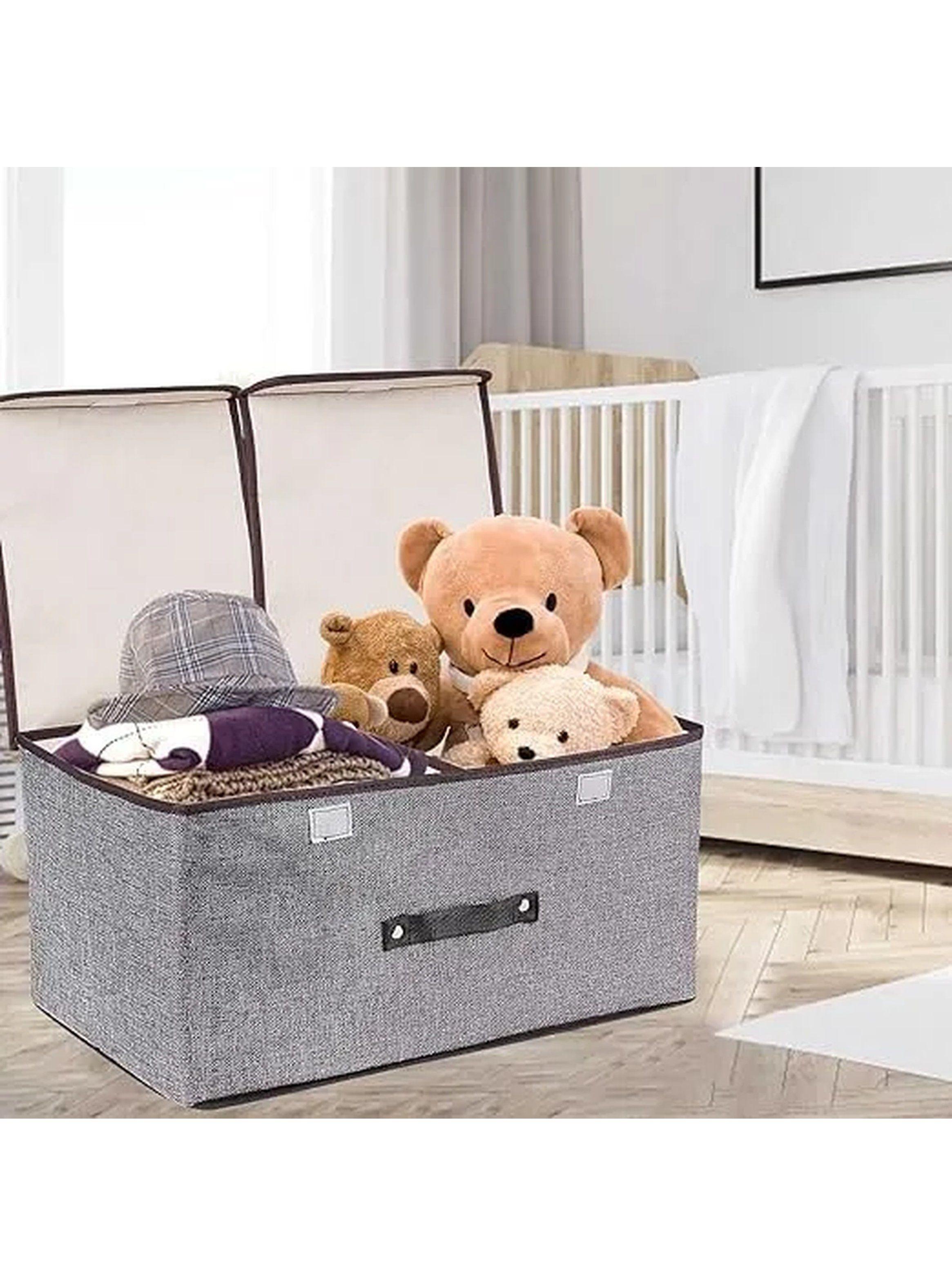 Caja Organizadora de Tela Resistente Gris-6