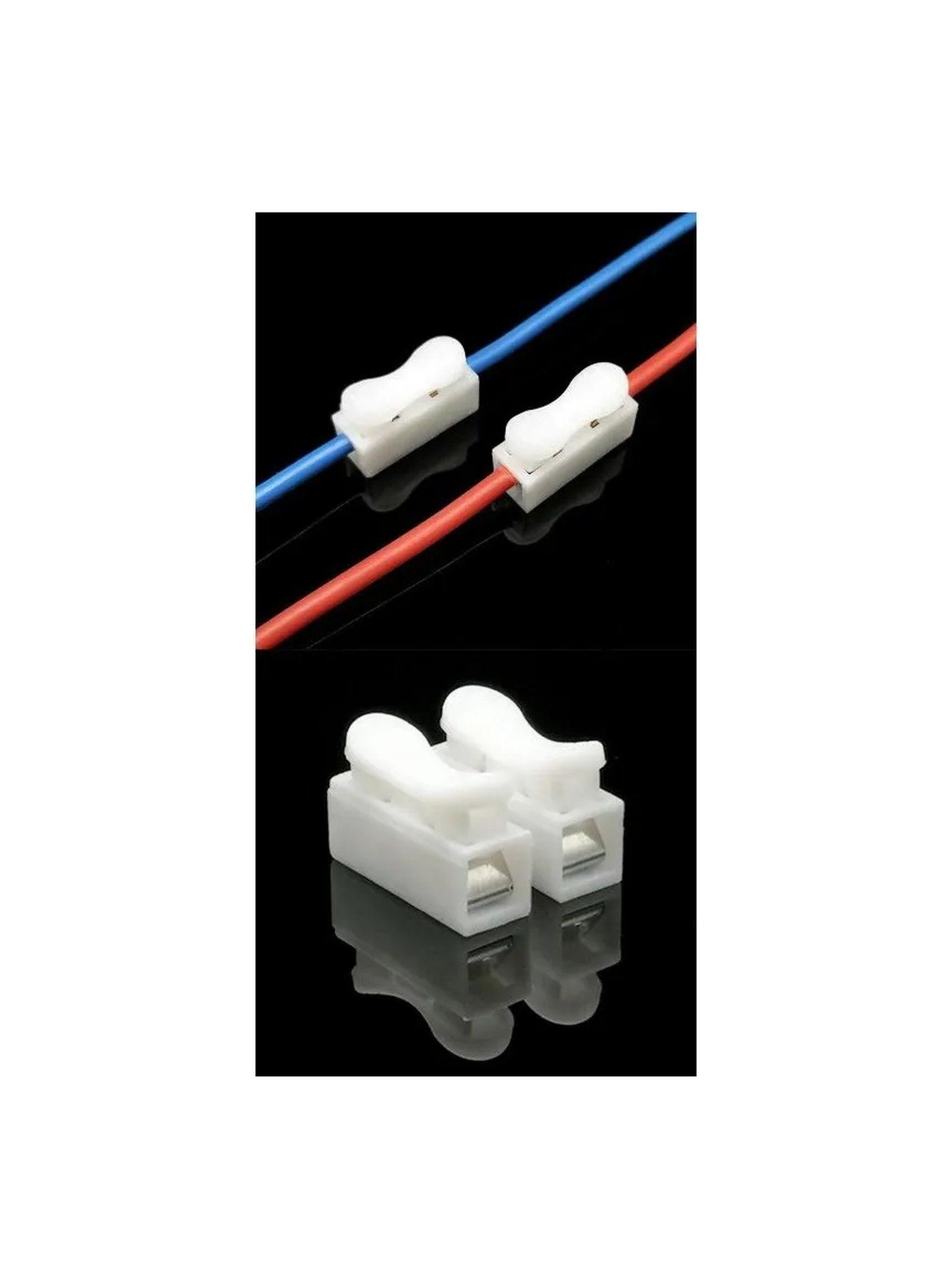 Conector Rápido de Cable Eléctrico 2 Pines Blanco-1