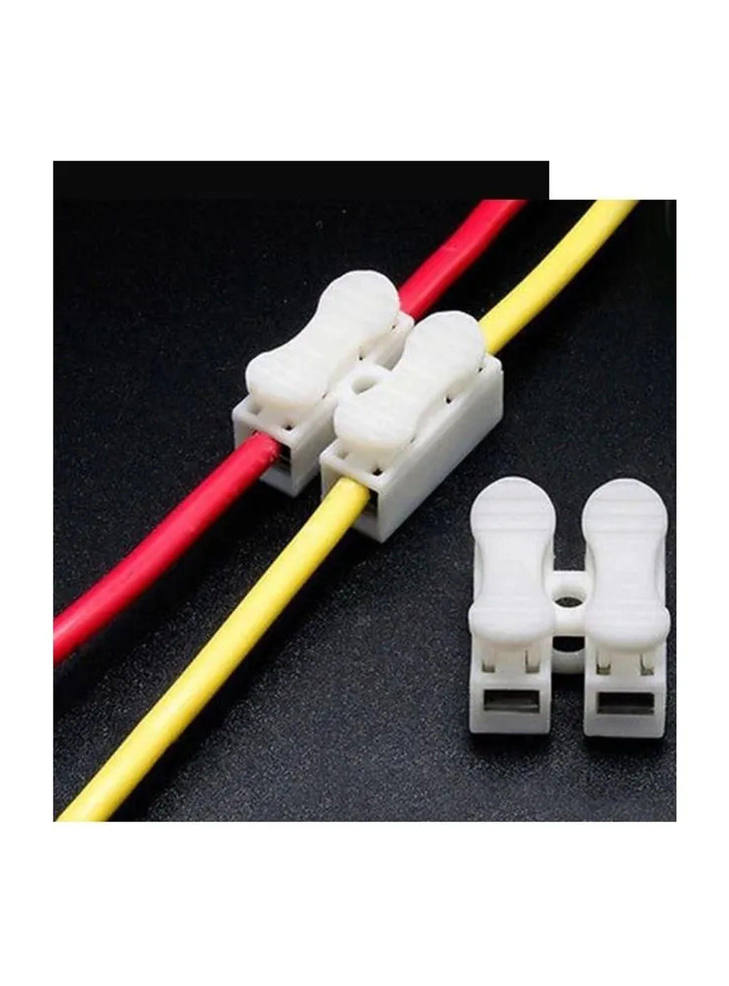 Conector Rápido de Cable Eléctrico 2 Pines Blanco-2