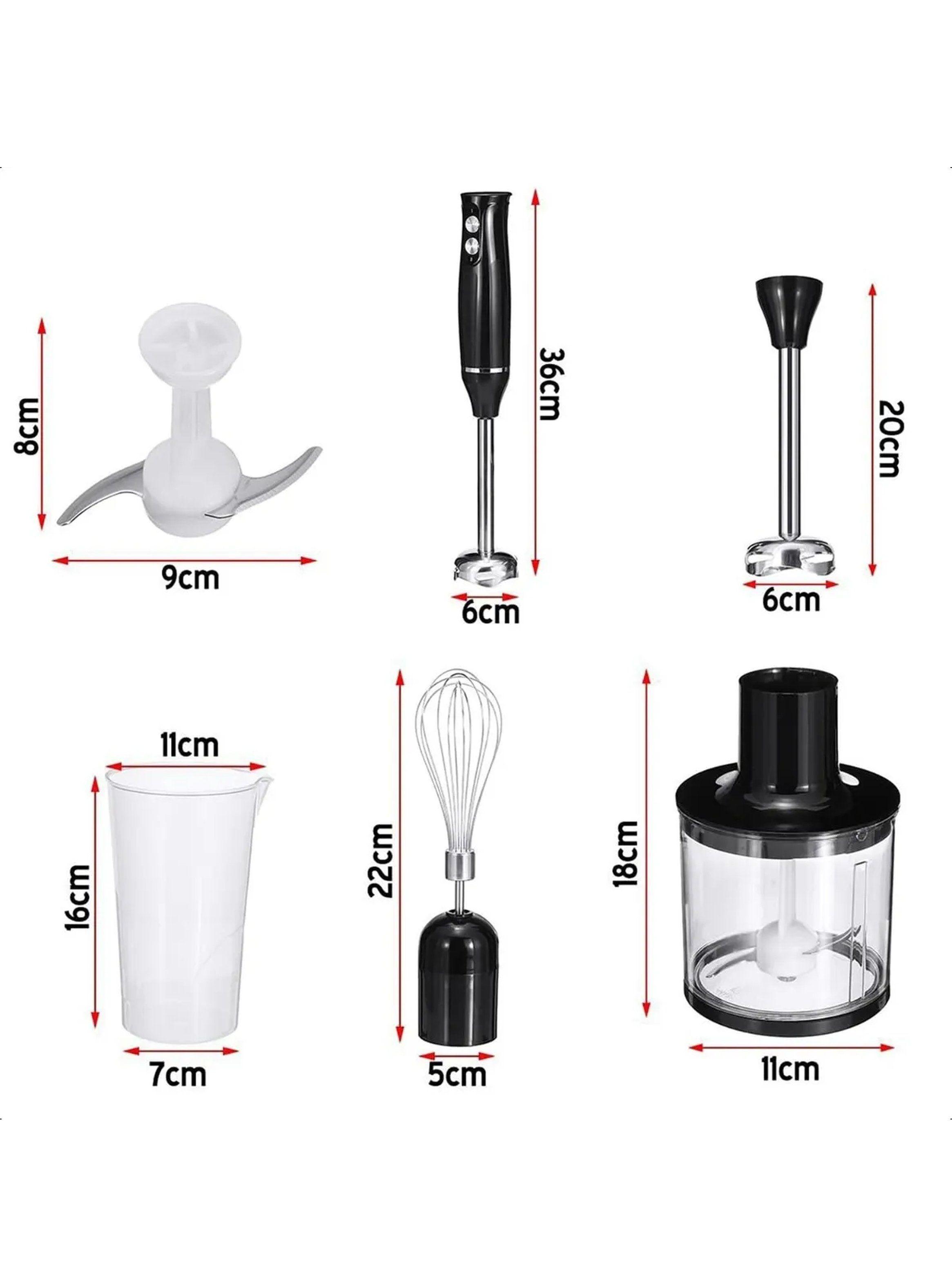 Batidora de Mano 4 en 1 500W Acero Inoxidable Negra-2