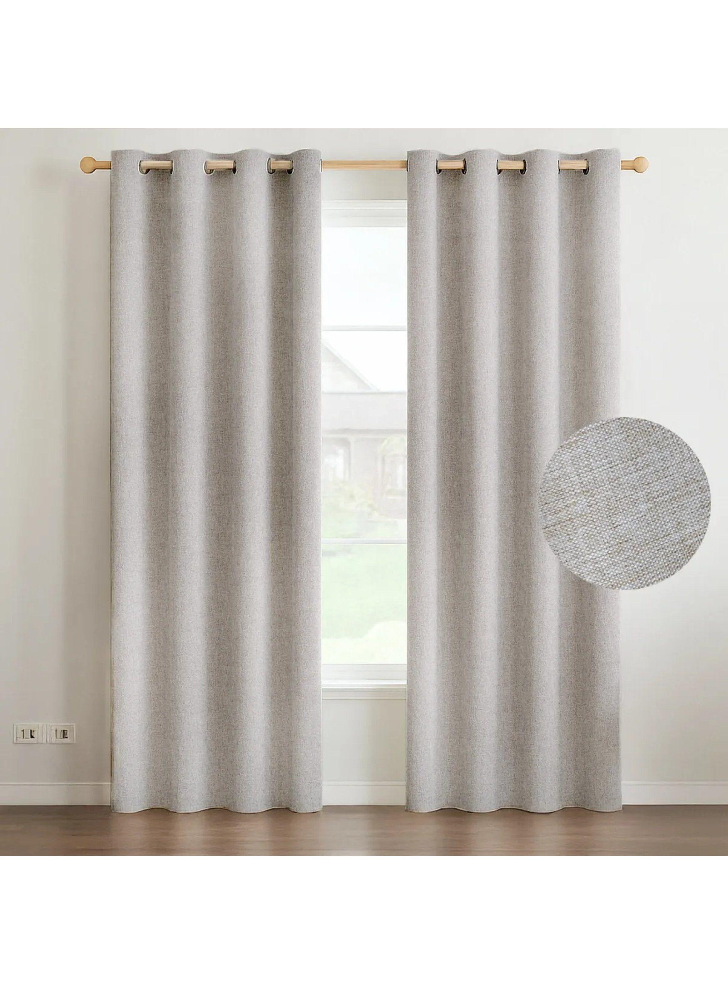 Cortinas Blackout 100% Oscuridad Tejido Textura Lino Aislante-0