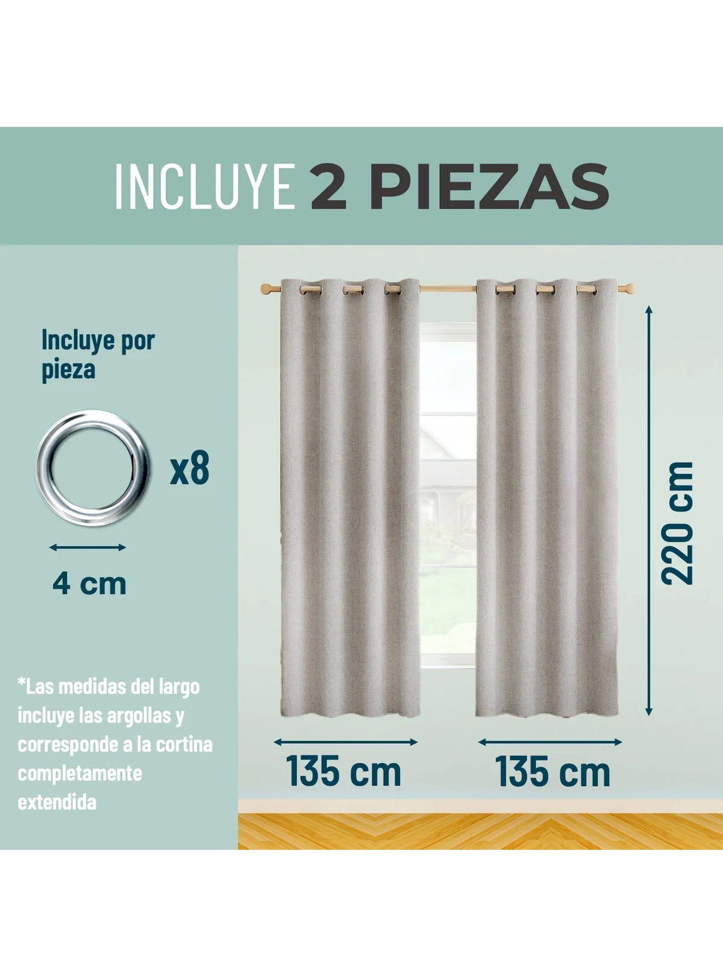 Cortinas Blackout 100% Oscuridad Tejido Textura Lino Aislante-3