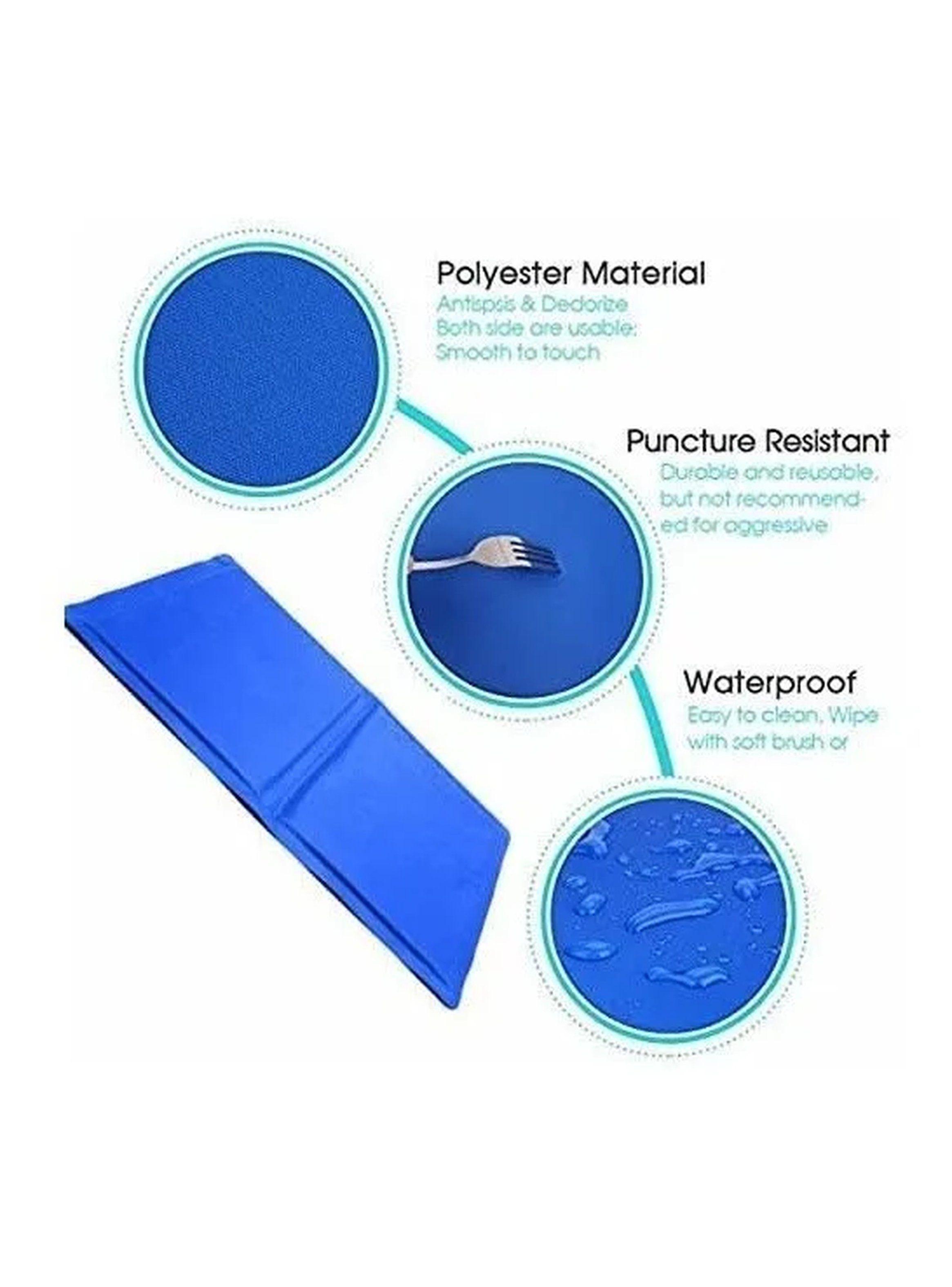 Alfombrilla Refrigerante para Mascotas Material de Poliéster Resistente Azul-2