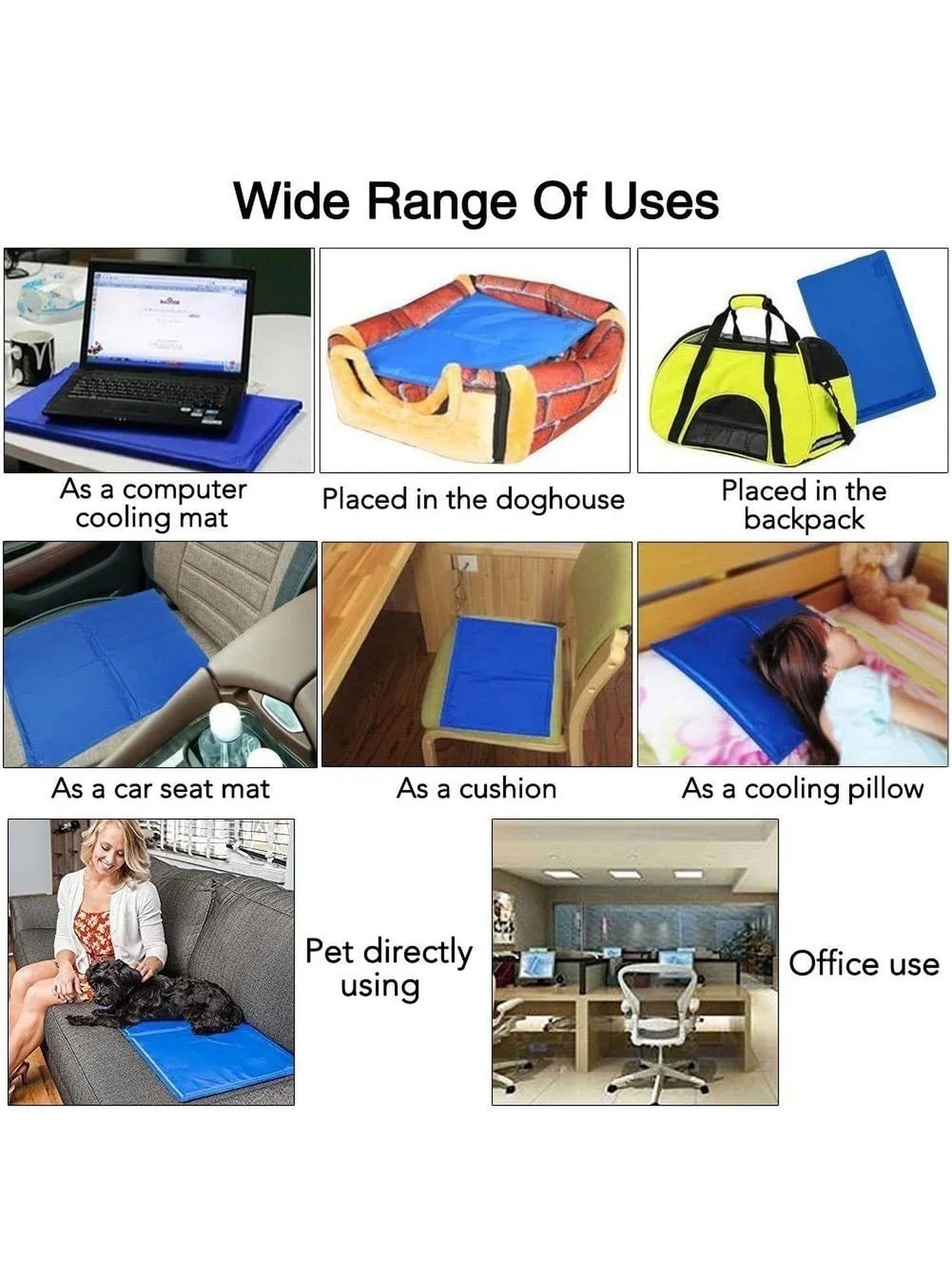 Alfombrilla Refrigerante para Mascotas Material de Poliéster Resistente Azul-5