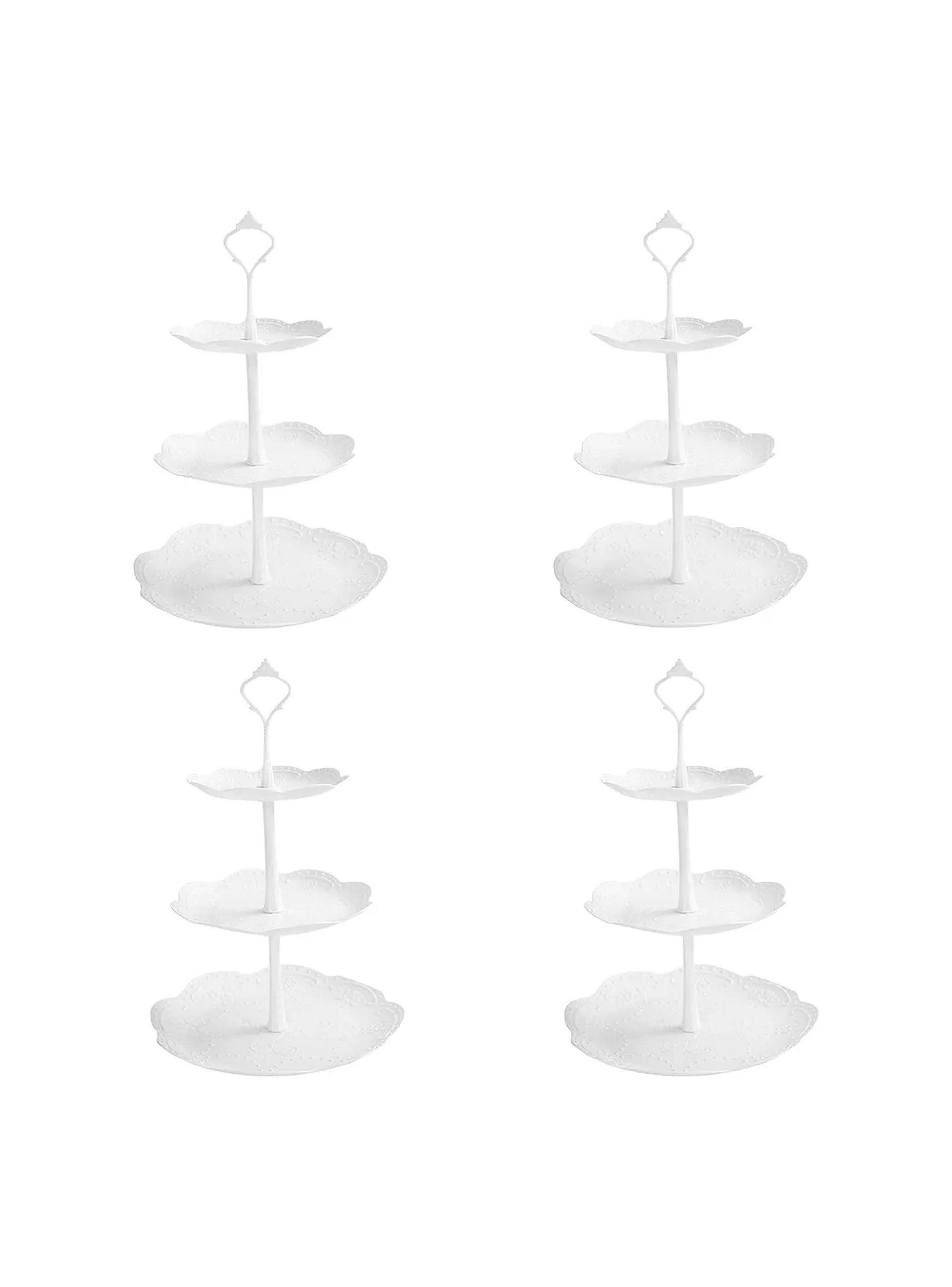 Soporte Para Cupcakes Tres Niveles Plástico Blanco 39 cm-0