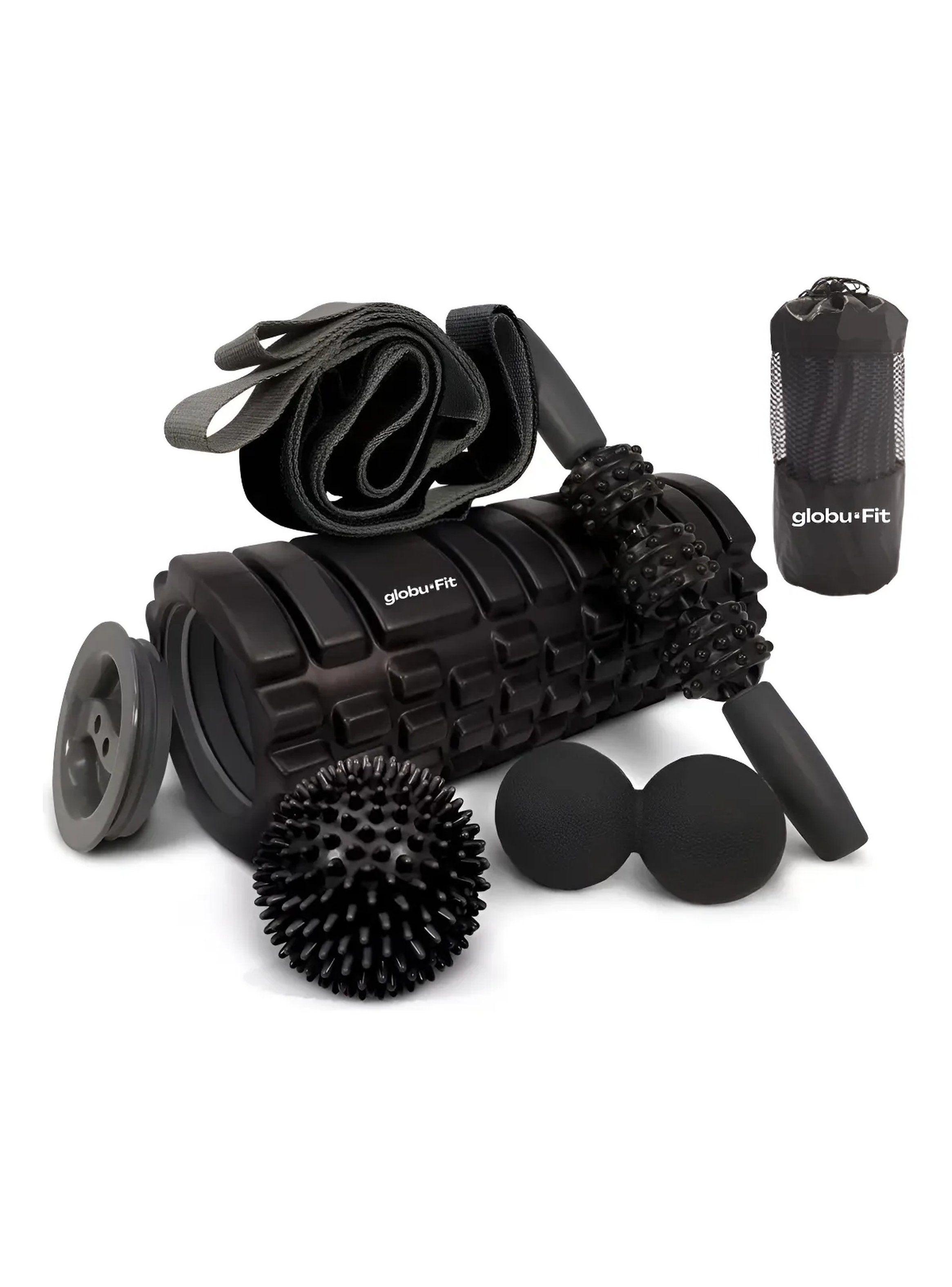 Kit de Rodillos de Masaje 5 en 1 Goma Texturizada Negros-0