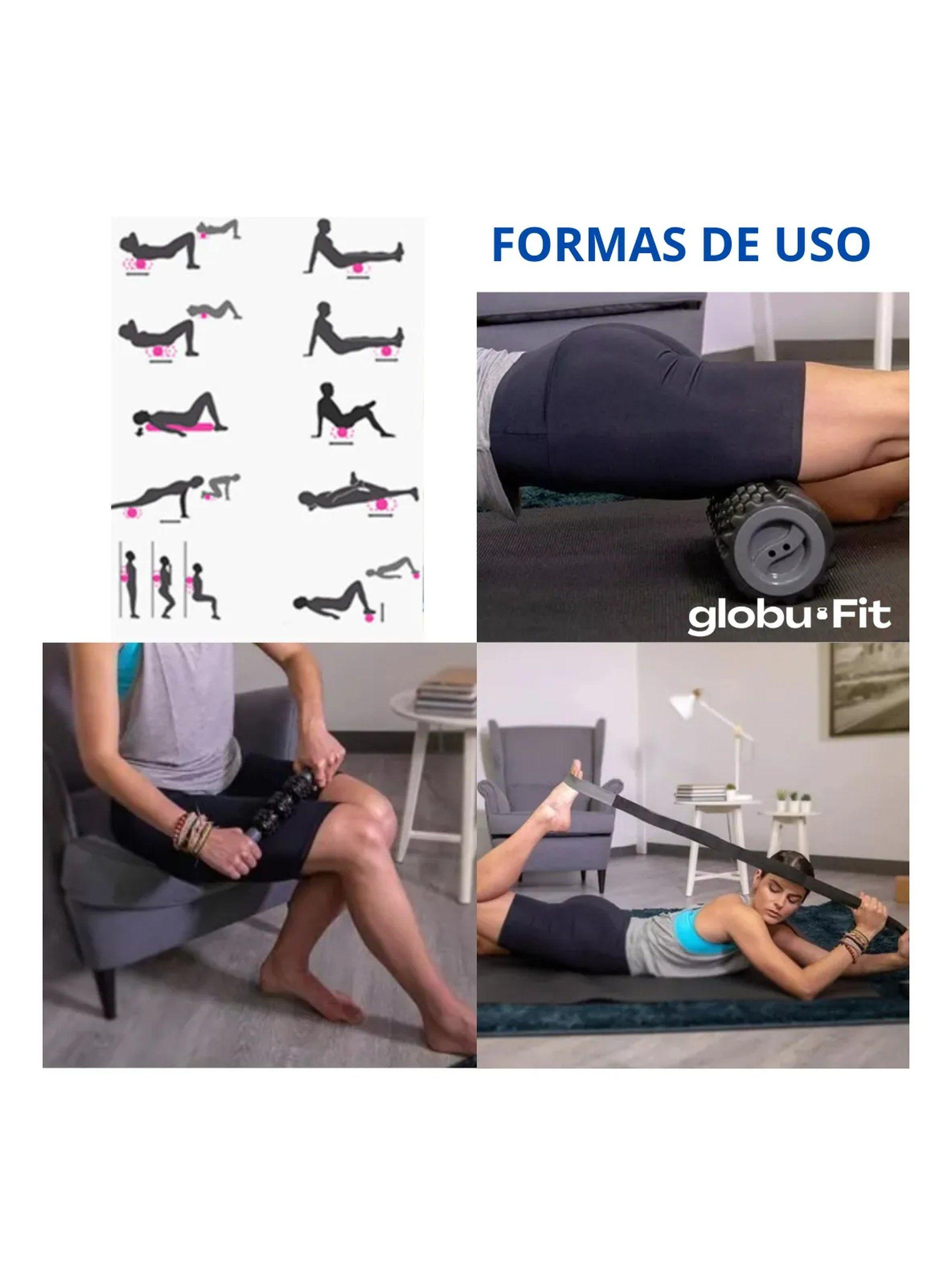 Kit de Rodillos de Masaje 5 en 1 Goma Texturizada Negros-8