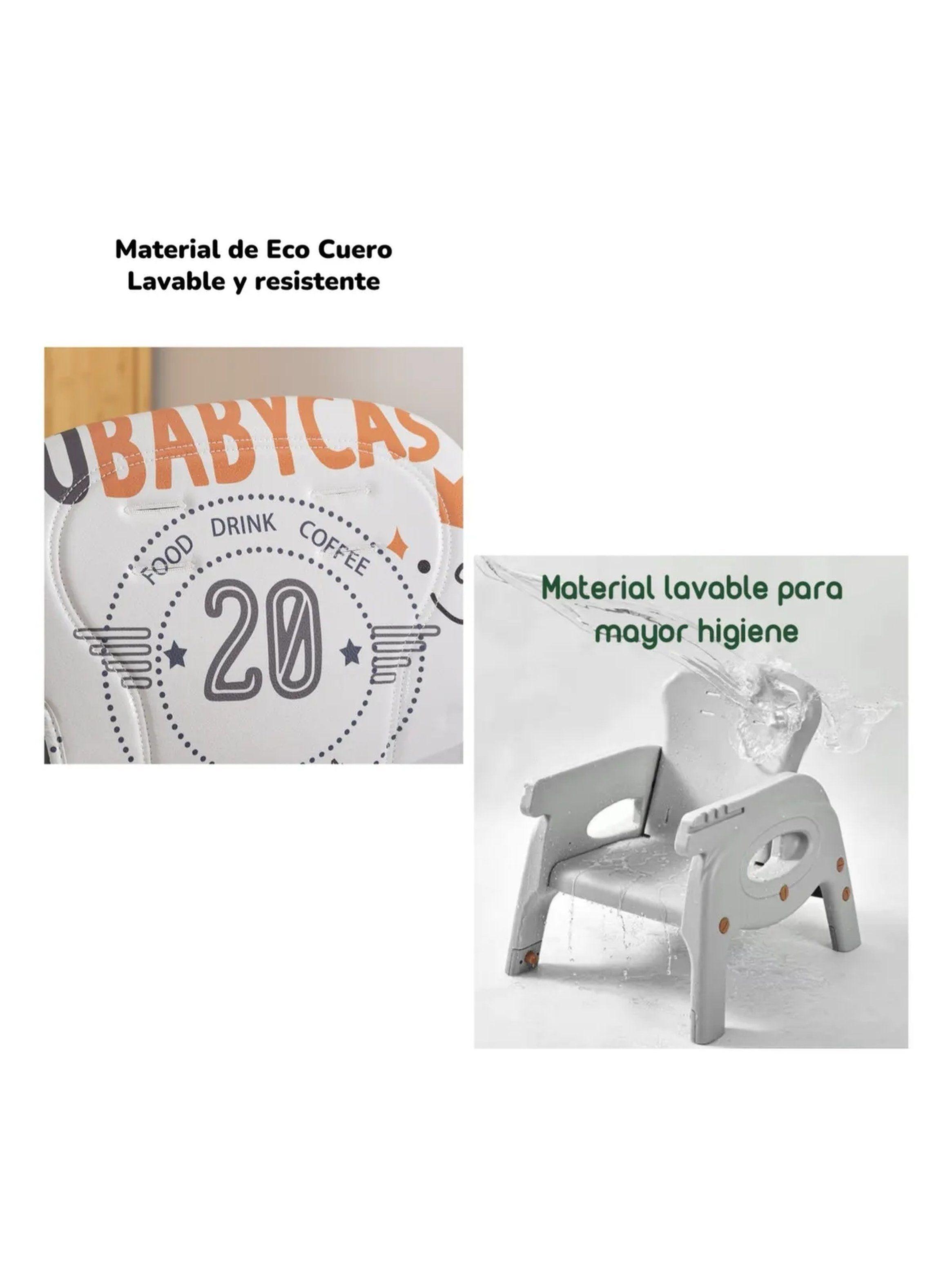 Silla De Comer Multifuncional Ajustable Con Ruedas 360°-4