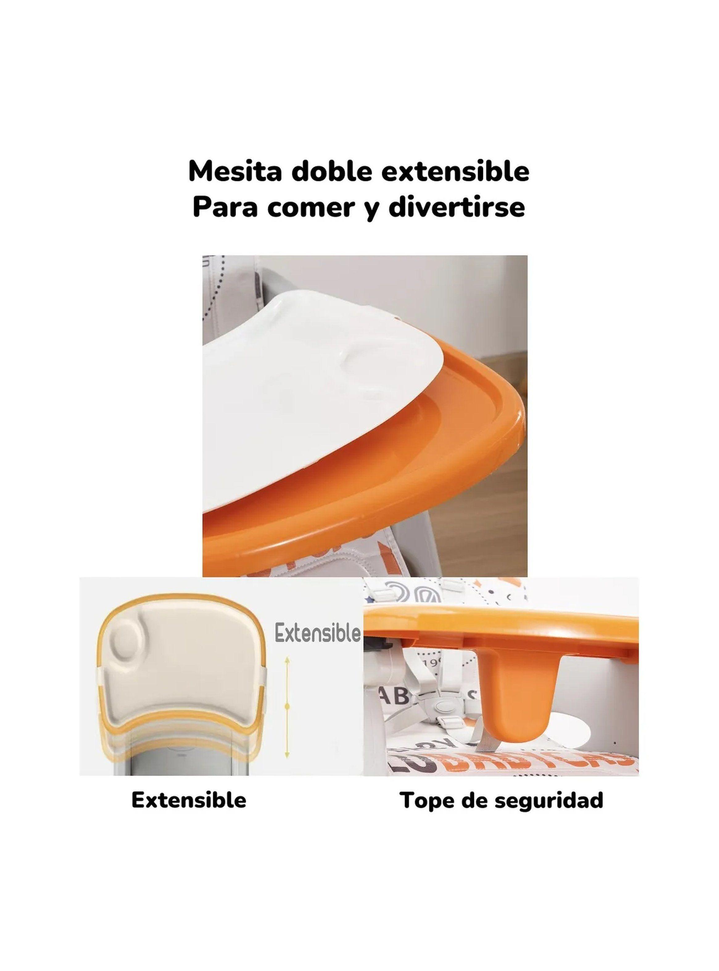 Silla De Comer Multifuncional Ajustable Con Ruedas 360°-5