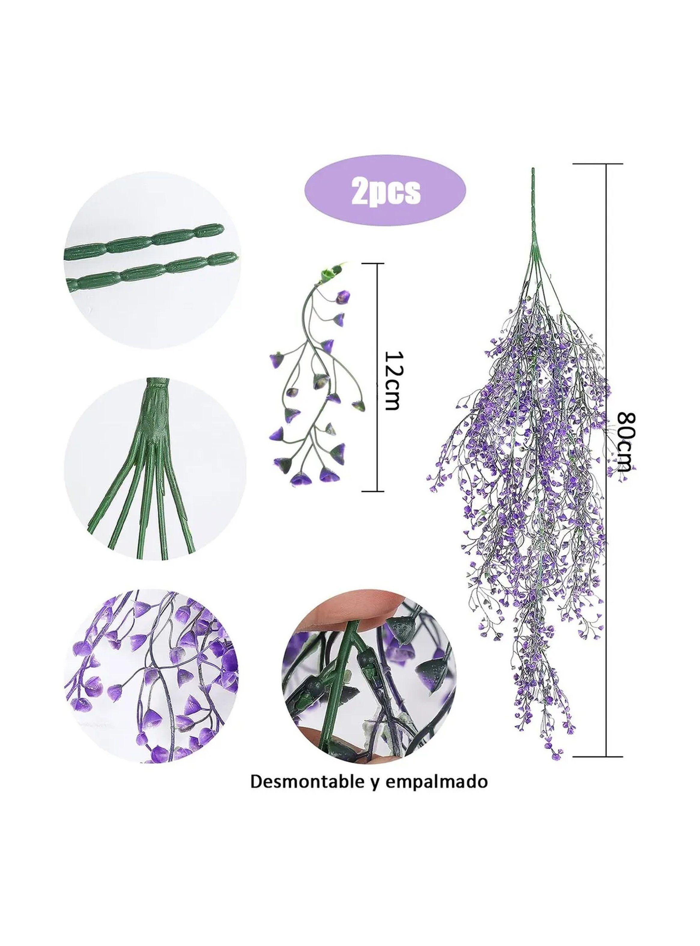Decoración de Flores Artificiales Colgantes 80cm Lavanda 2 Piezas-1