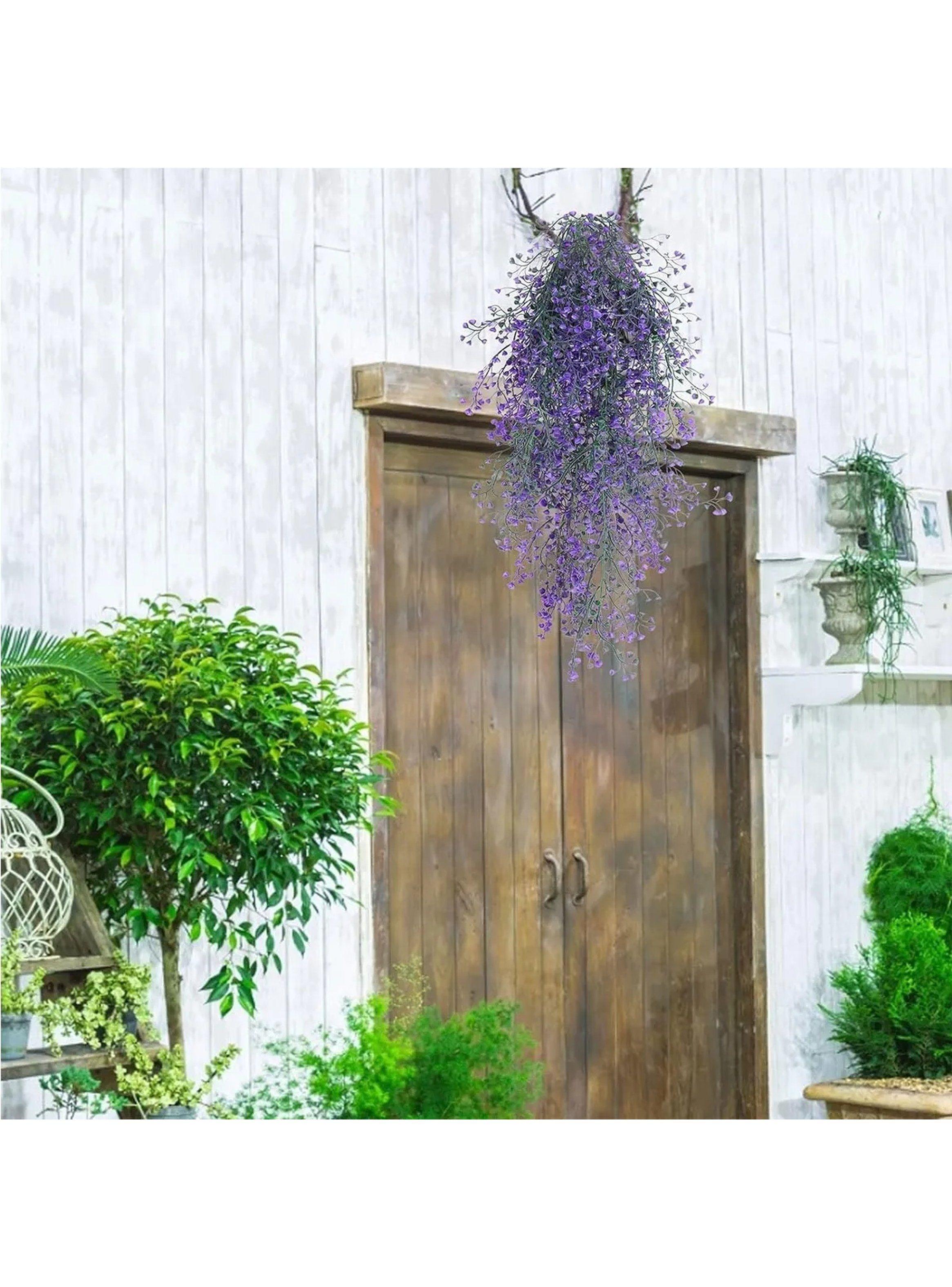 Decoración de Flores Artificiales Colgantes 80cm Lavanda 2 Piezas-3