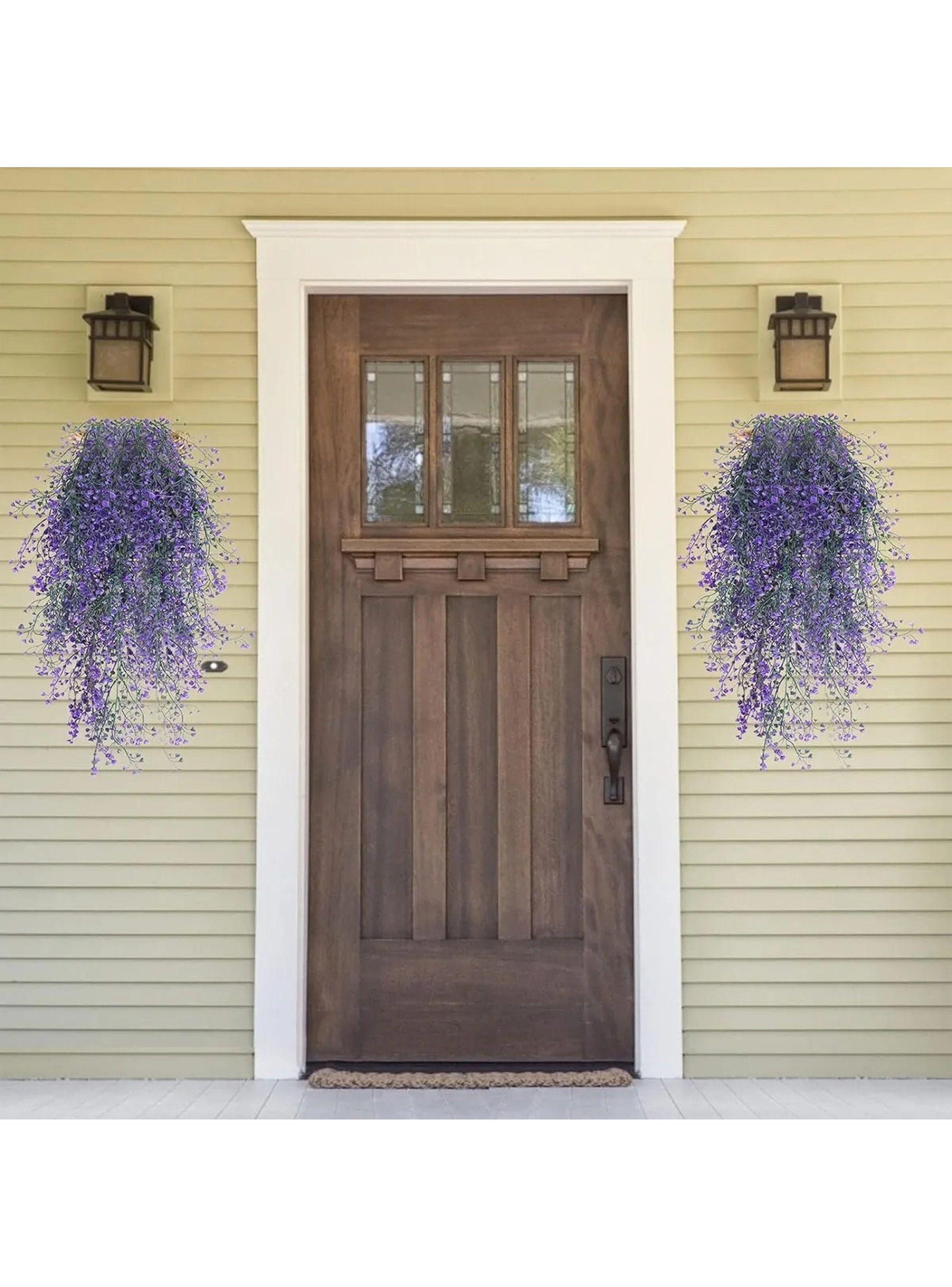 Decoración de Flores Artificiales Colgantes 80cm Lavanda 2 Piezas-5