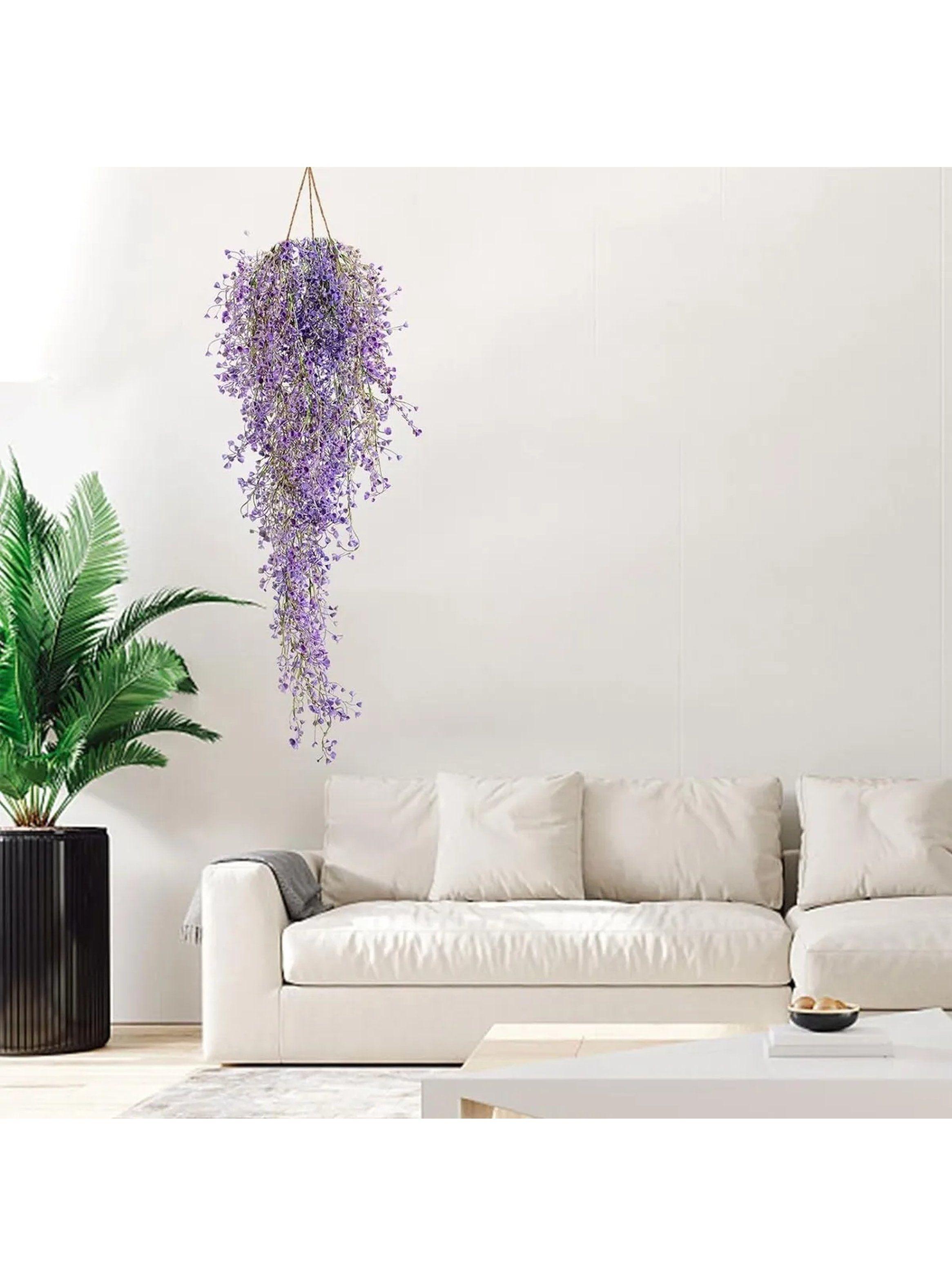 Decoración de Flores Artificiales Colgantes 80cm Lavanda 2 Piezas-6
