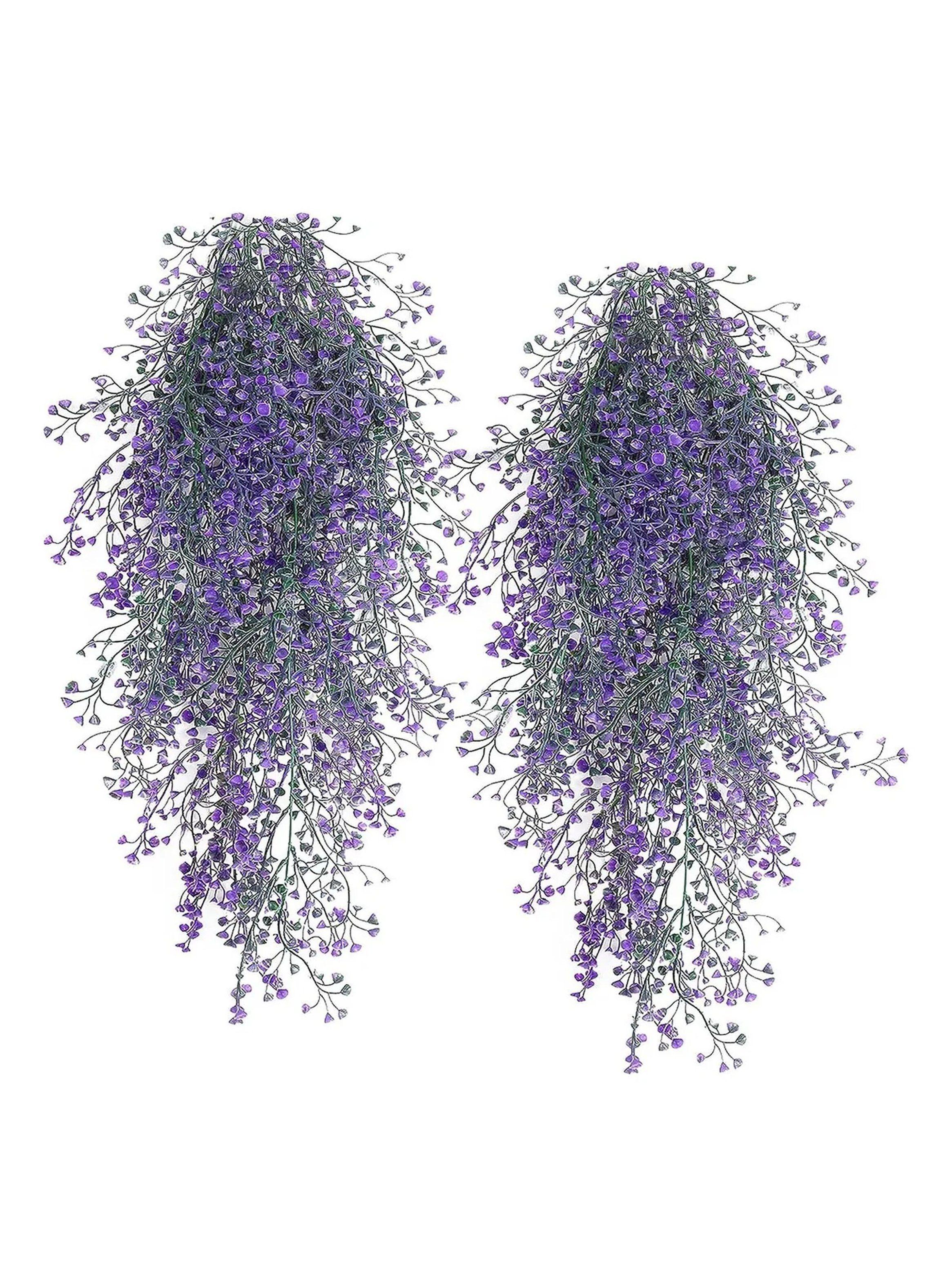 Decoración de Flores Artificiales Colgantes 80cm Lavanda 2 Piezas-7