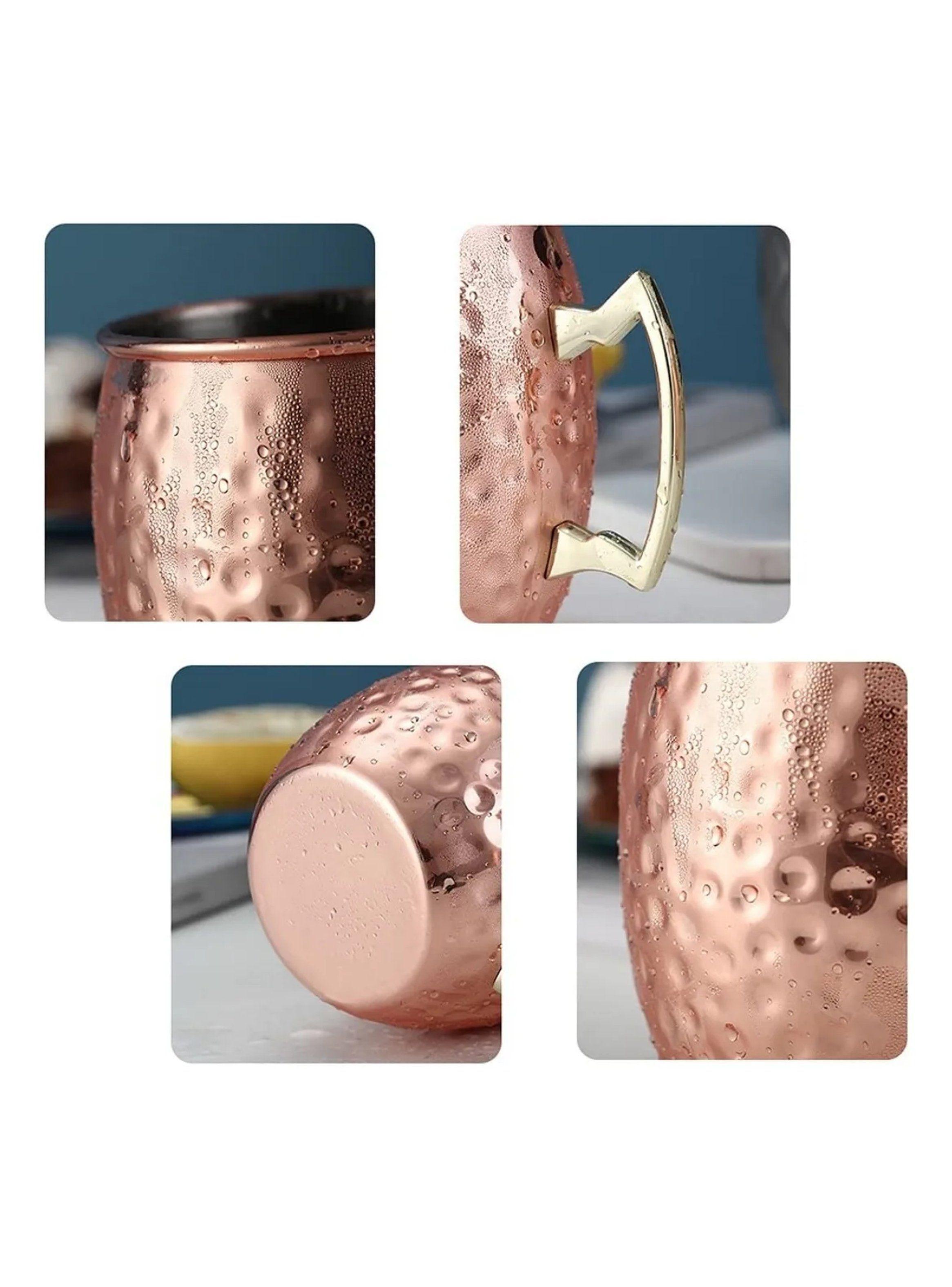 Juego de Vasos Moscow Mule Cobre Martillado 4 Piezas-5