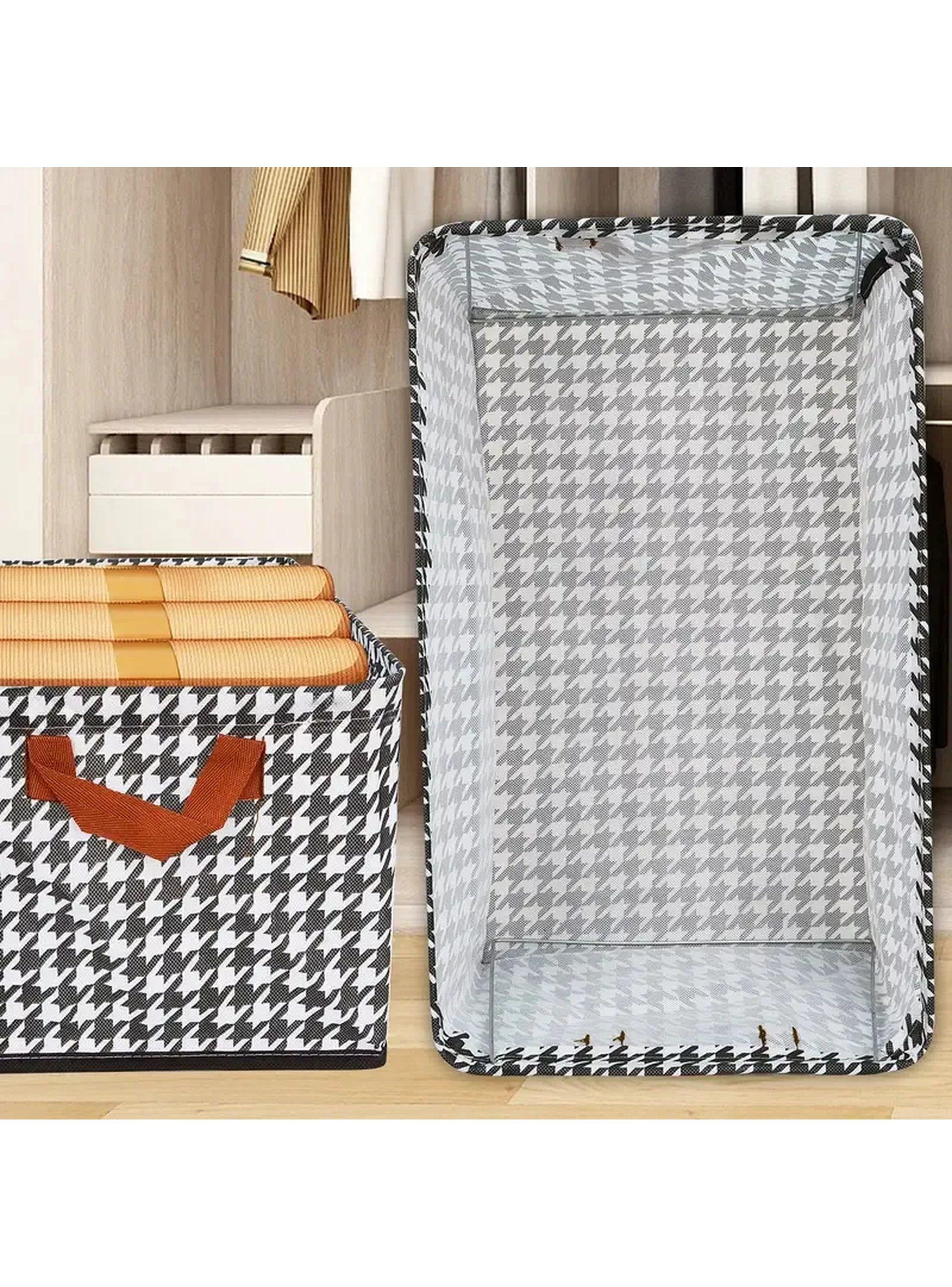 Caja Organizadora Estruturada Tela Pata de Gallo con Asas-3