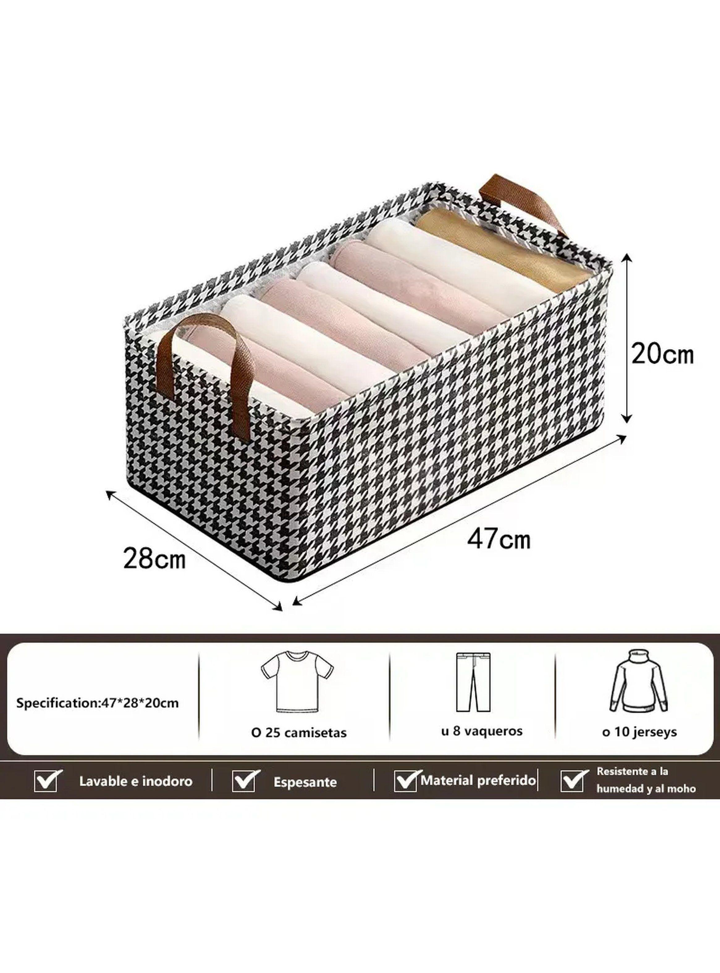 Caja Organizadora Estruturada Tela Pata de Gallo con Asas-5