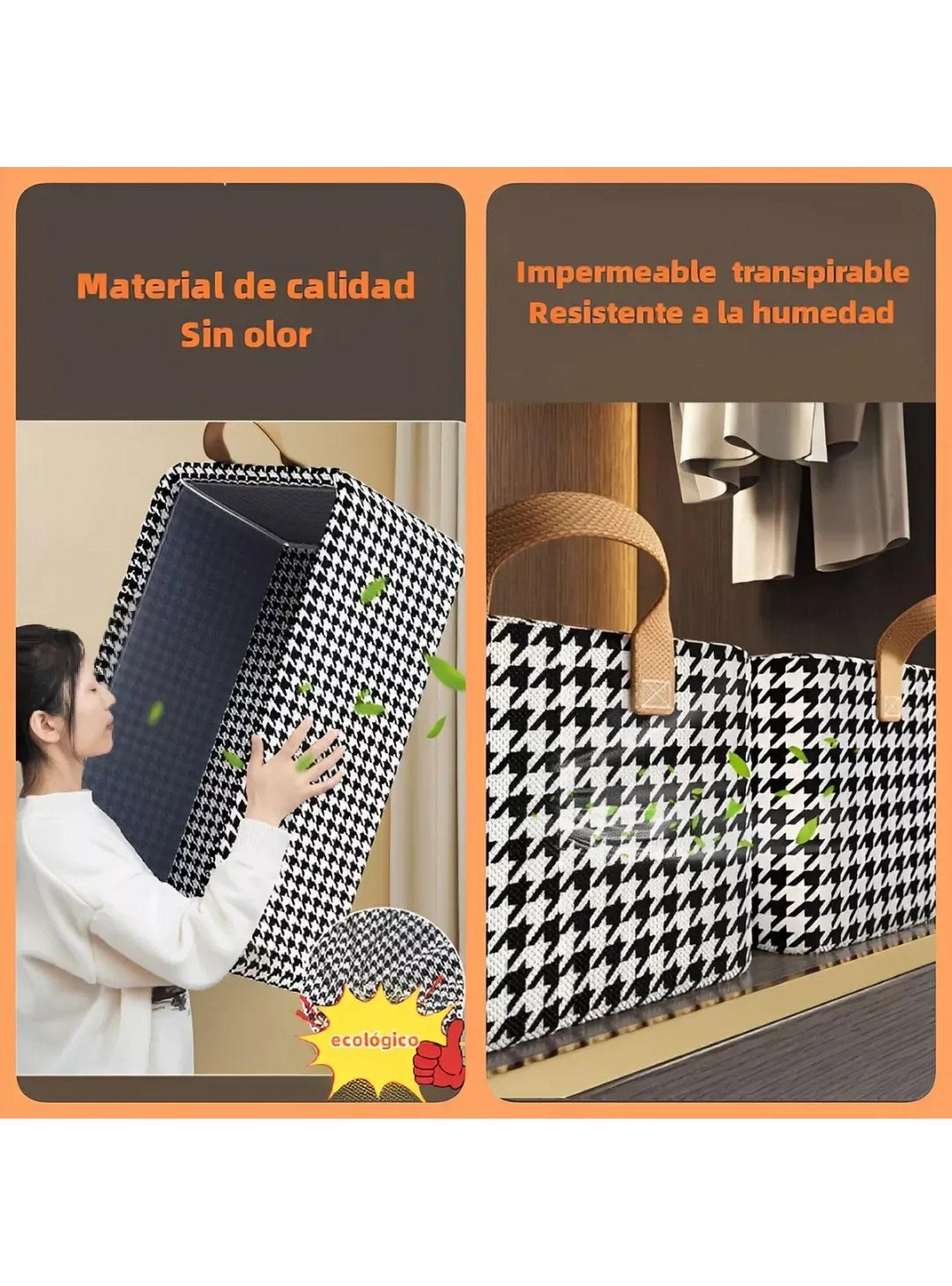 Caja Organizadora Estruturada Tela Pata de Gallo con Asas-7