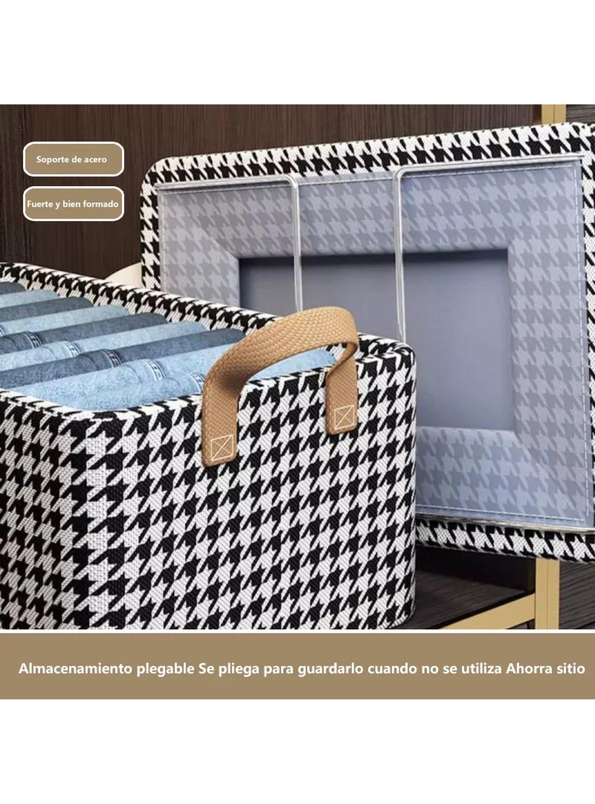 Caja Organizadora Estruturada Tela Pata de Gallo con Asas-8